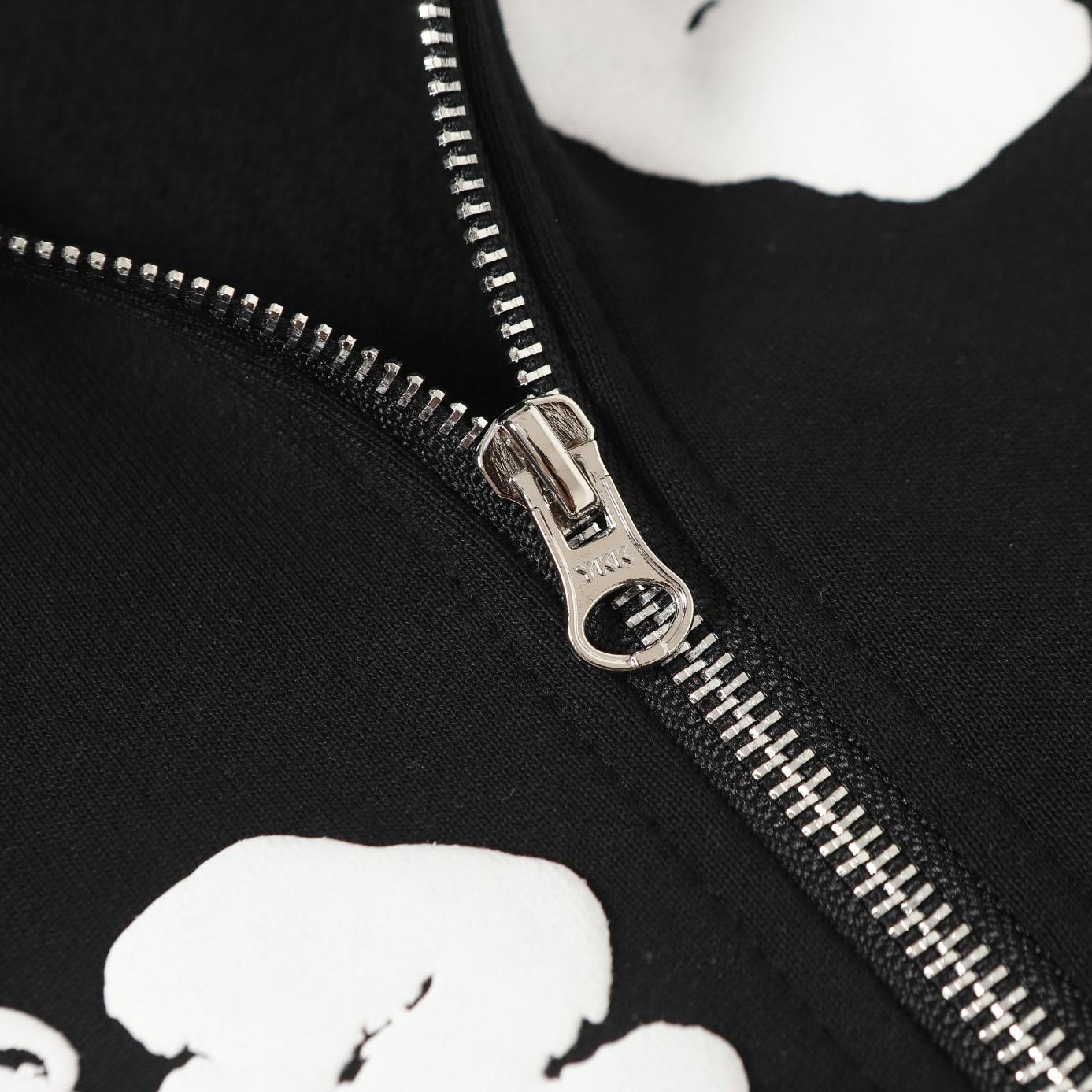 Denim Tears Cotton Wreath Zip Hoodie Black - DesignerGu