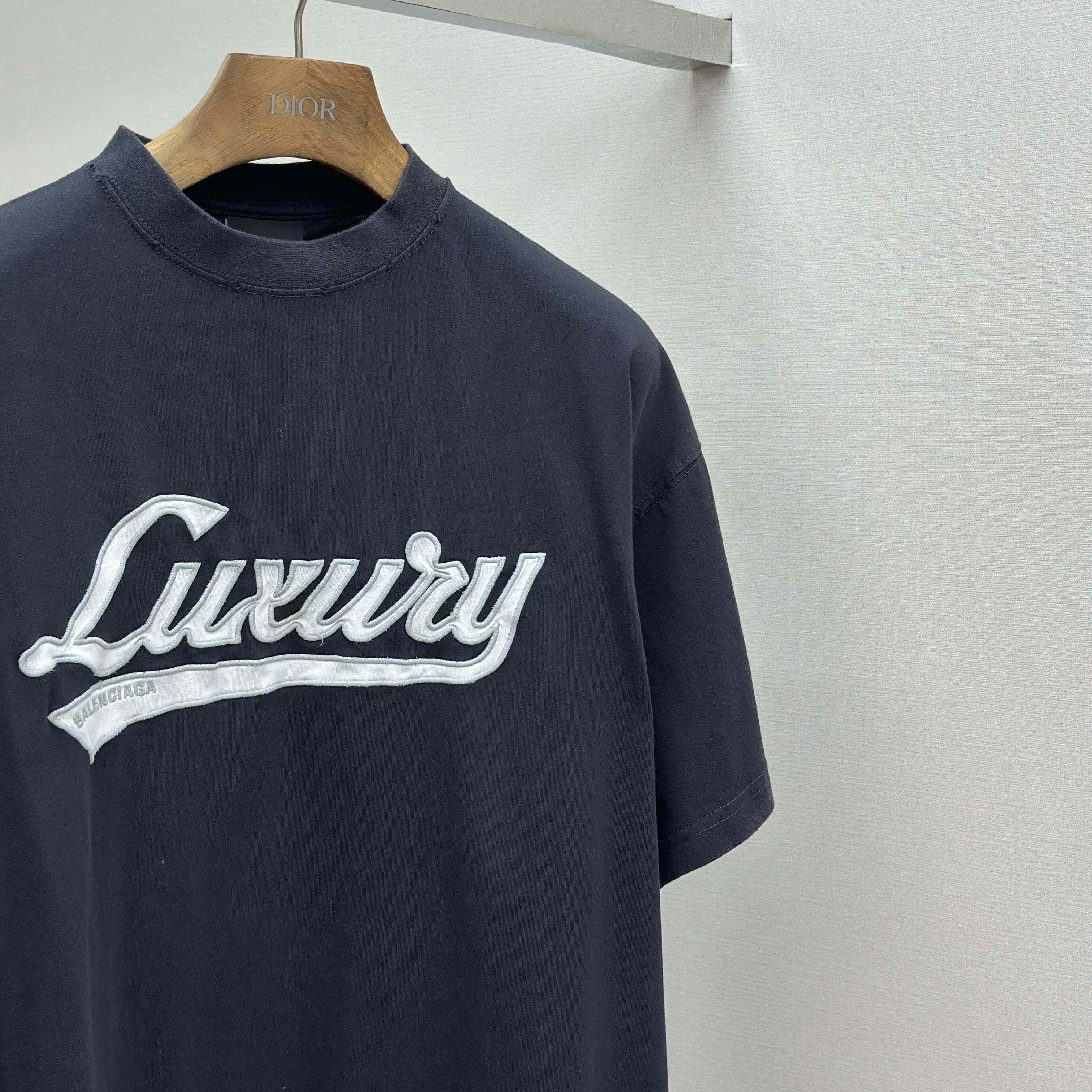 Balenciaga Luxury Script Oversized T-Shirt In Washed Black - DesignerGu