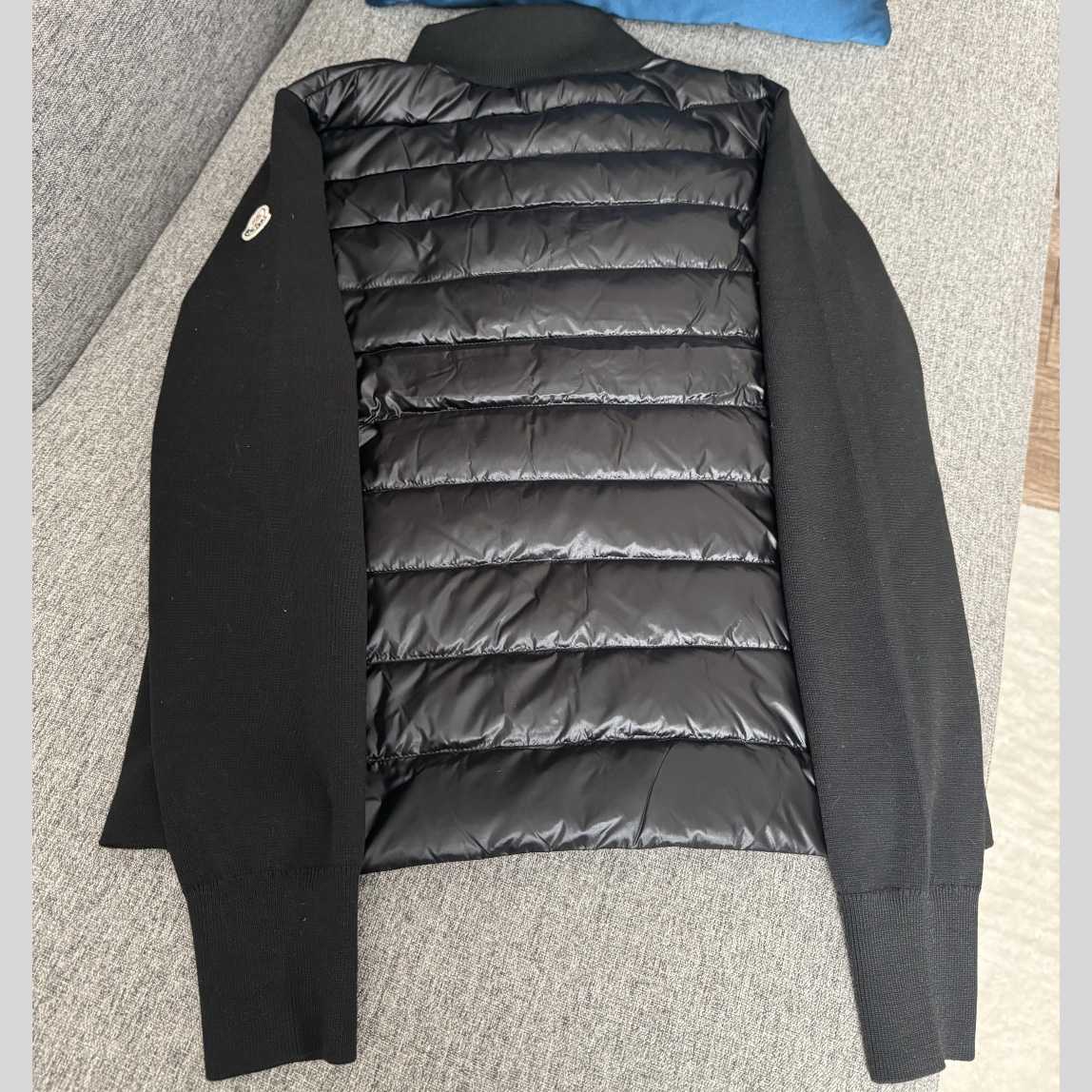 Moncler Padded Wool Zip-Up Cardigan In Black    Z503 - DesignerGu