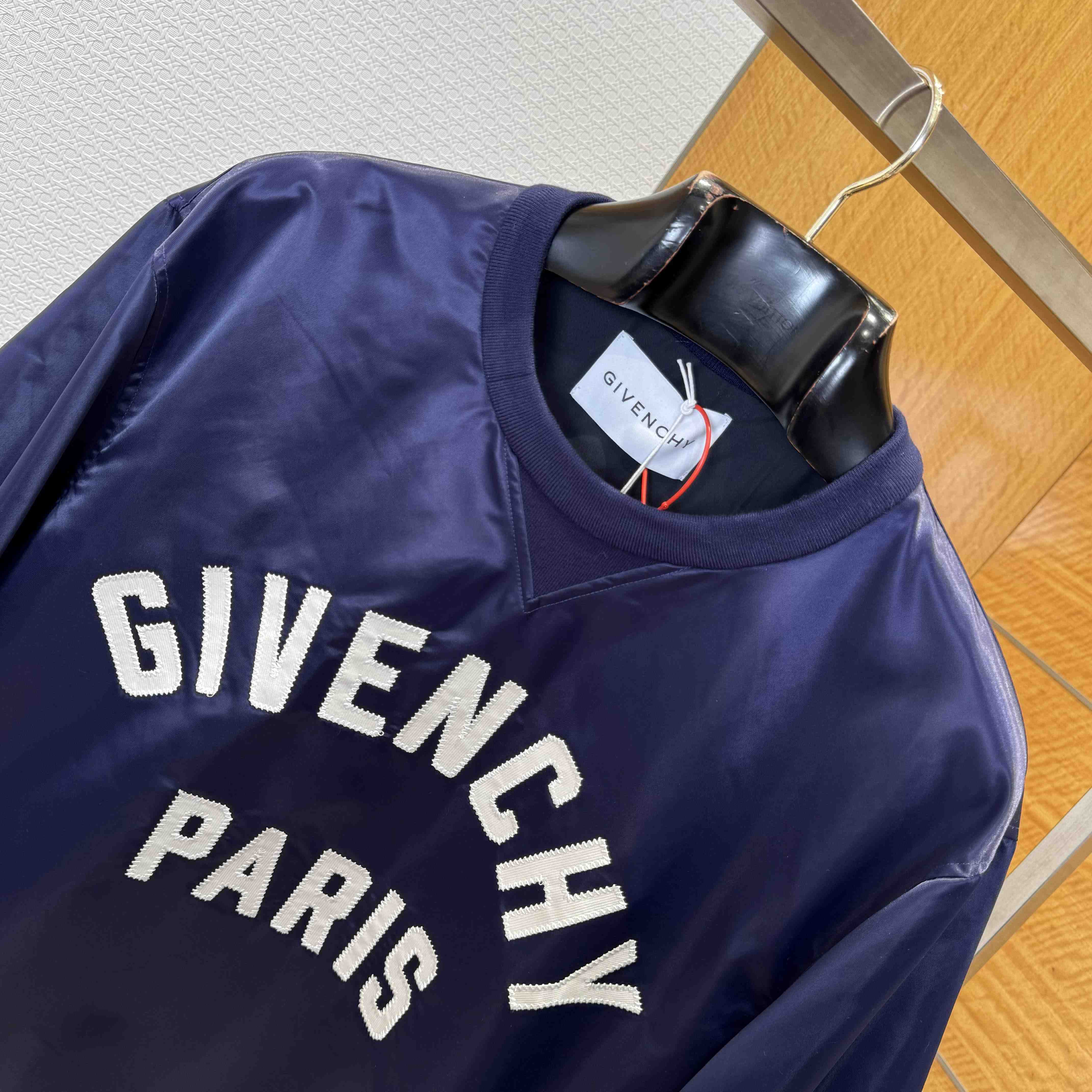 Givenchy Sweatshirt In Satin With Givenchy Paris Embroidery - DesignerGu