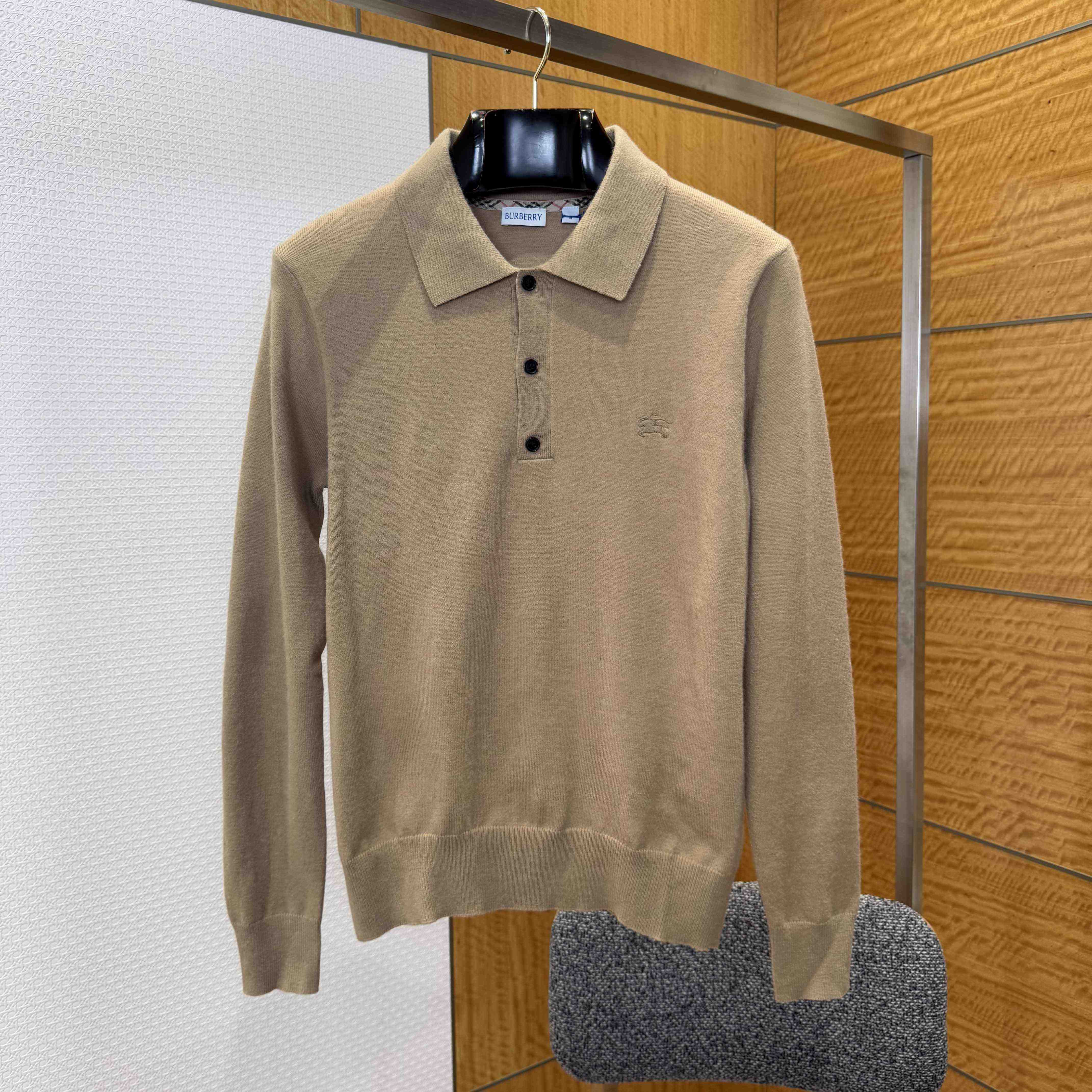 Burberry Long-sleeve Cashmere Blend Polo Shirt - DesignerGu
