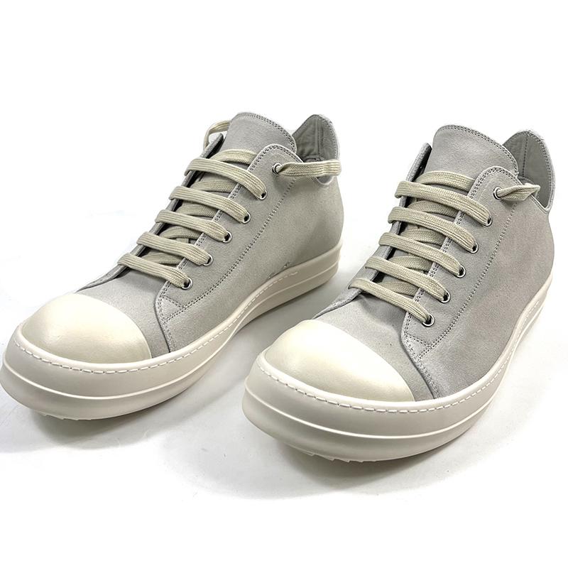 Rick Owens Low Tops Grey Suede Shoes - DesignerGu
