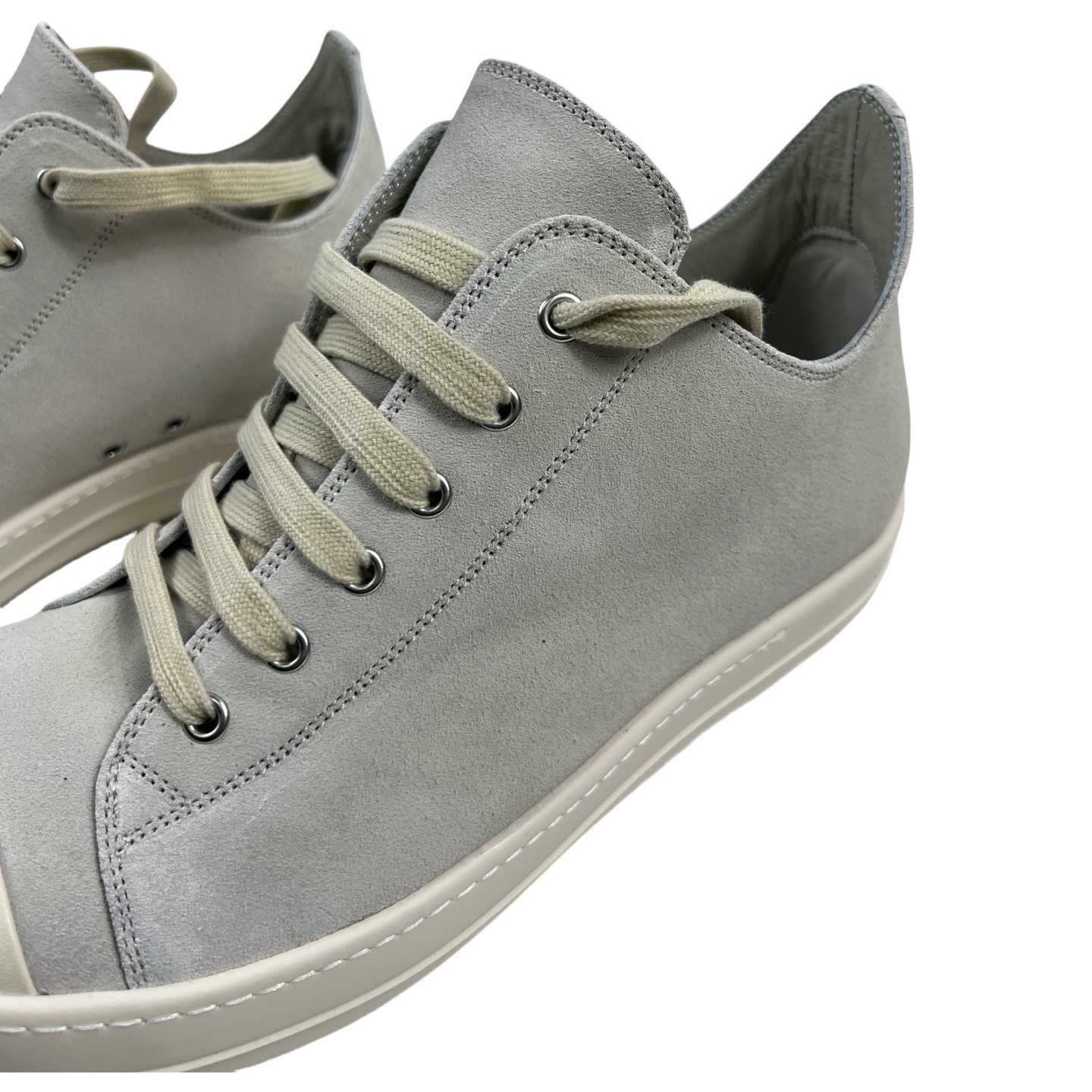 Rick Owens Low Tops Grey Suede Shoes - DesignerGu
