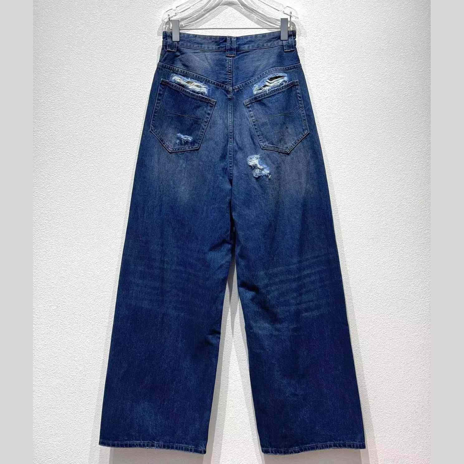 Balenciaga Baggy Pants In Blue Denim - DesignerGu