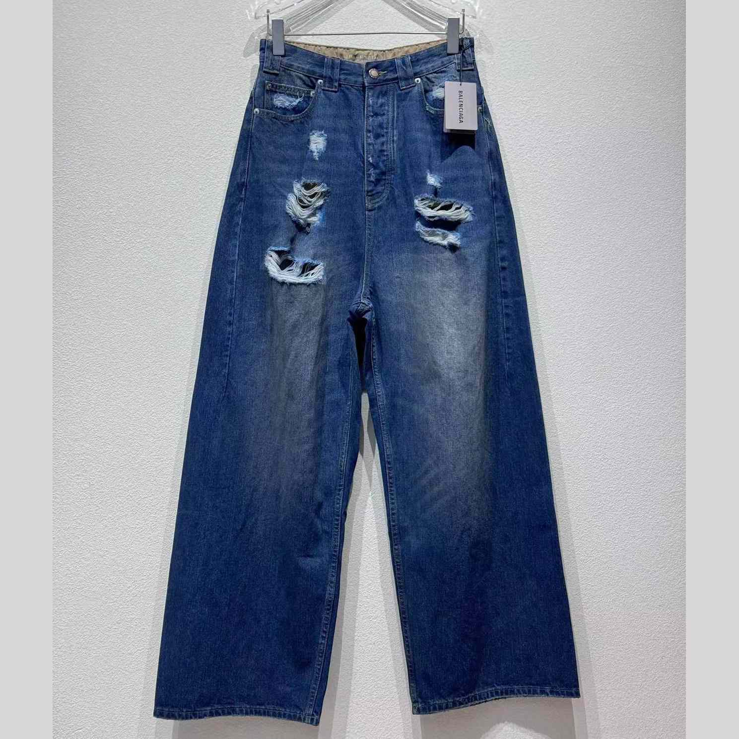 Balenciaga Baggy Pants In Blue Denim - DesignerGu