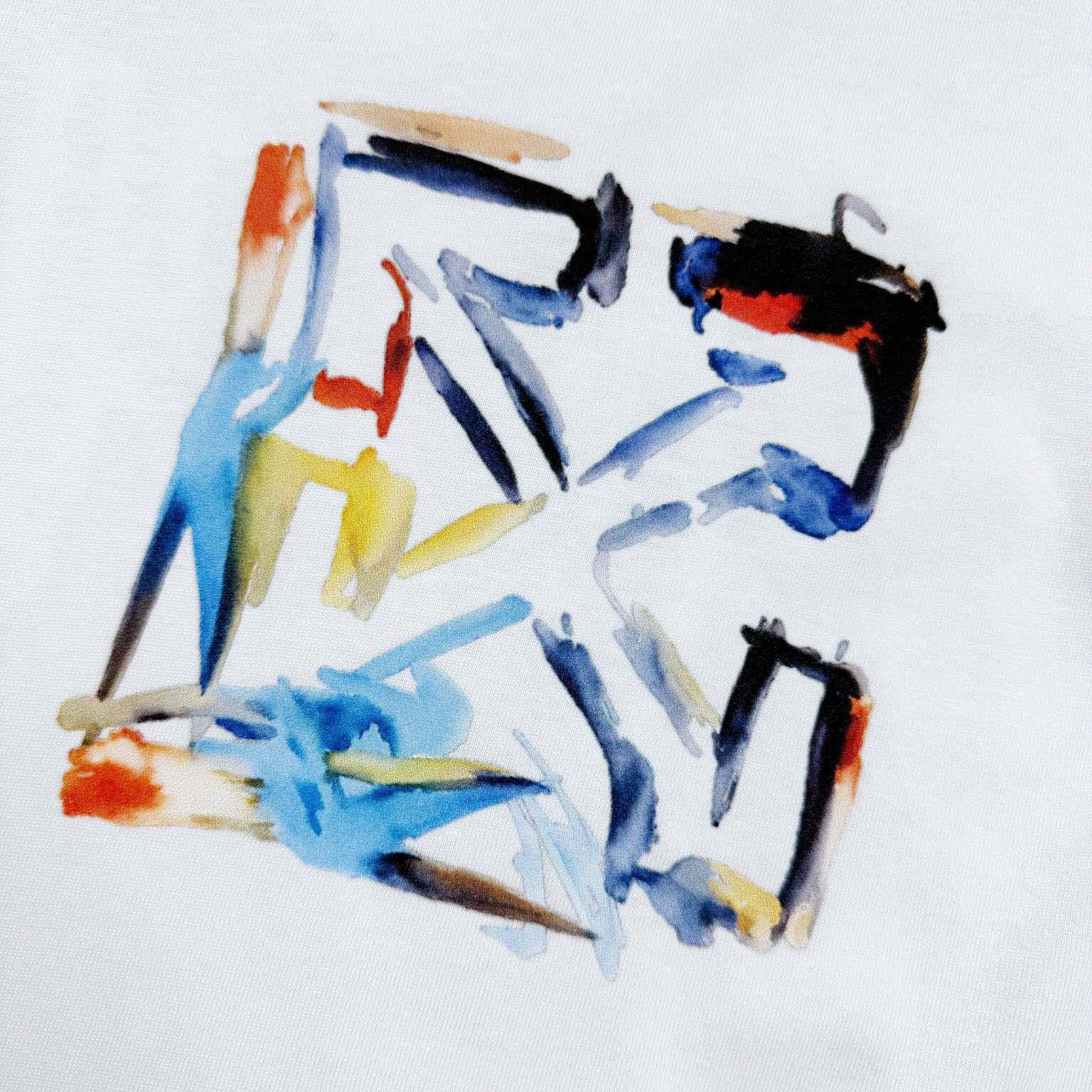 Off-White Boys Watercolour T-Shirt In White - DesignerGu