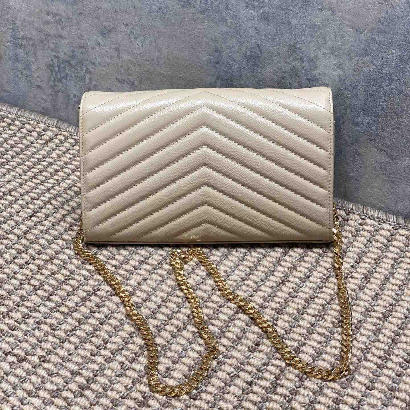 Saint Laurent Cassandre Chain Wallet In Lambskin - DesignerGu