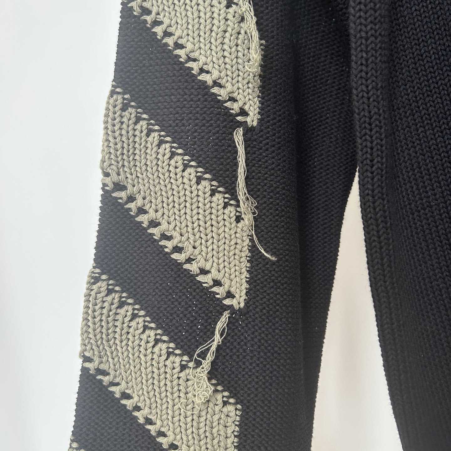 Off-White Reverse Arrow Diag Knit Crewneck 'Black/Green' - DesignerGu