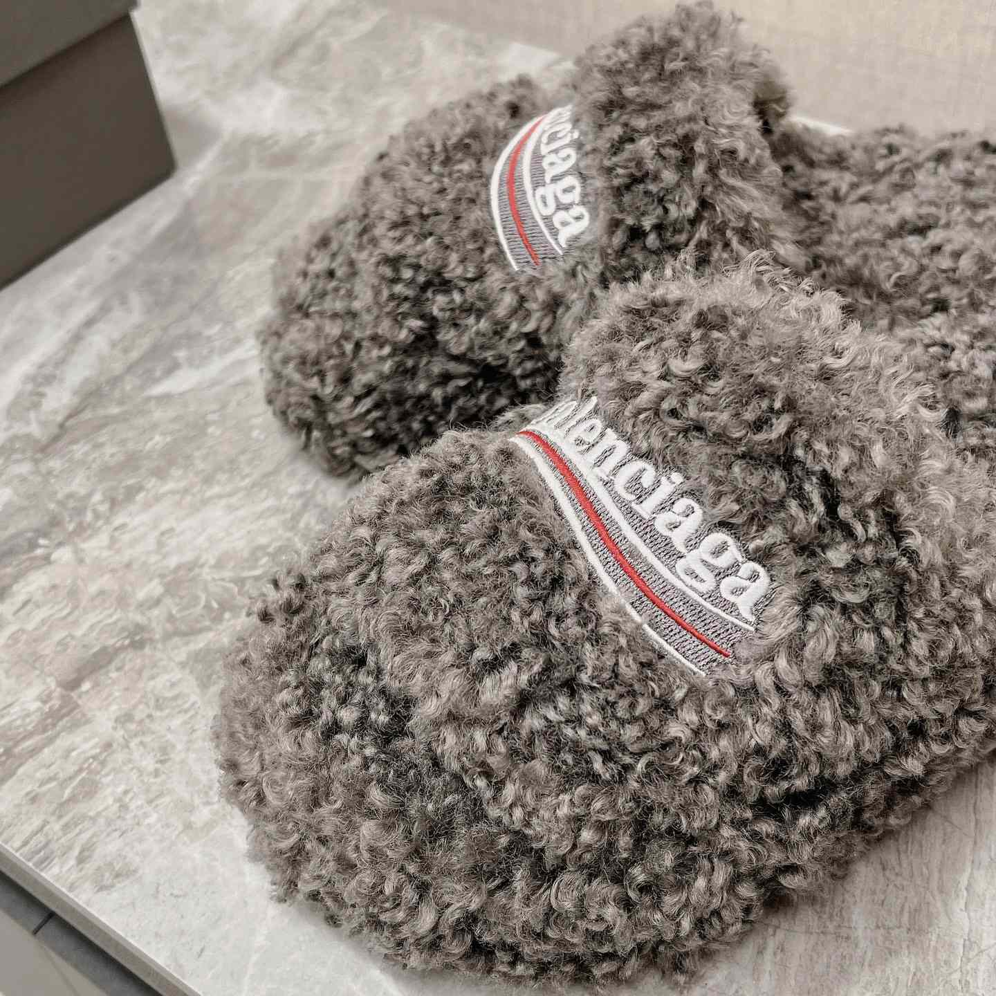 Balenciaga Furry Slide Sandals - DesignerGu