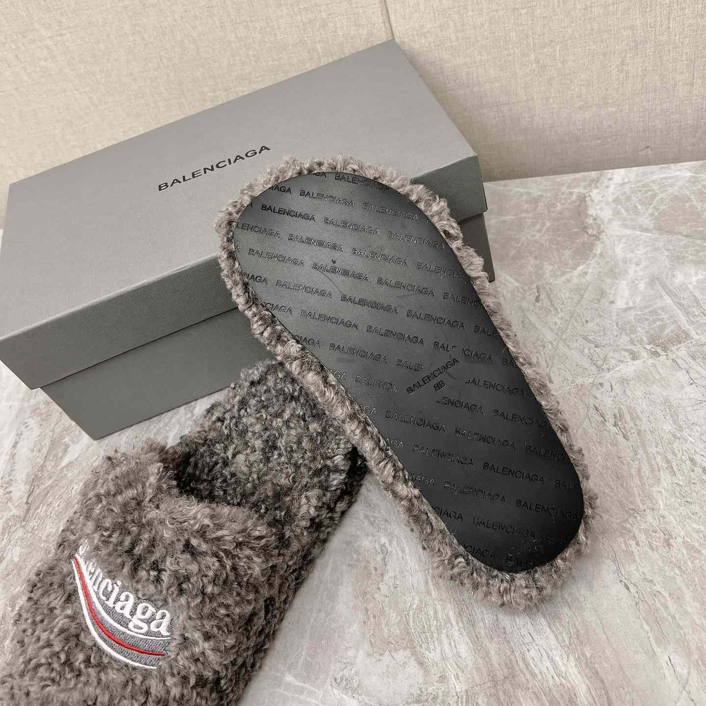 Balenciaga Furry Slide Sandals - DesignerGu