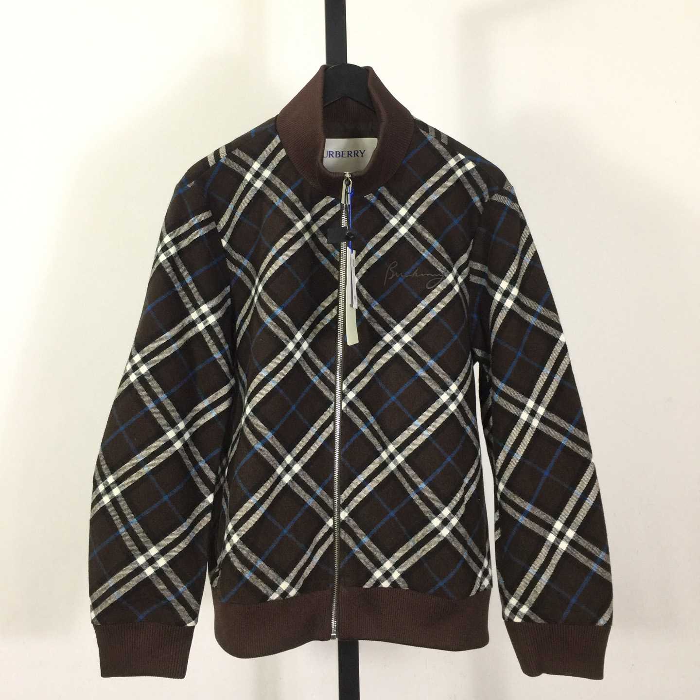 Burberry Check Wool Cashmere Bomber Jacket - DesignerGu