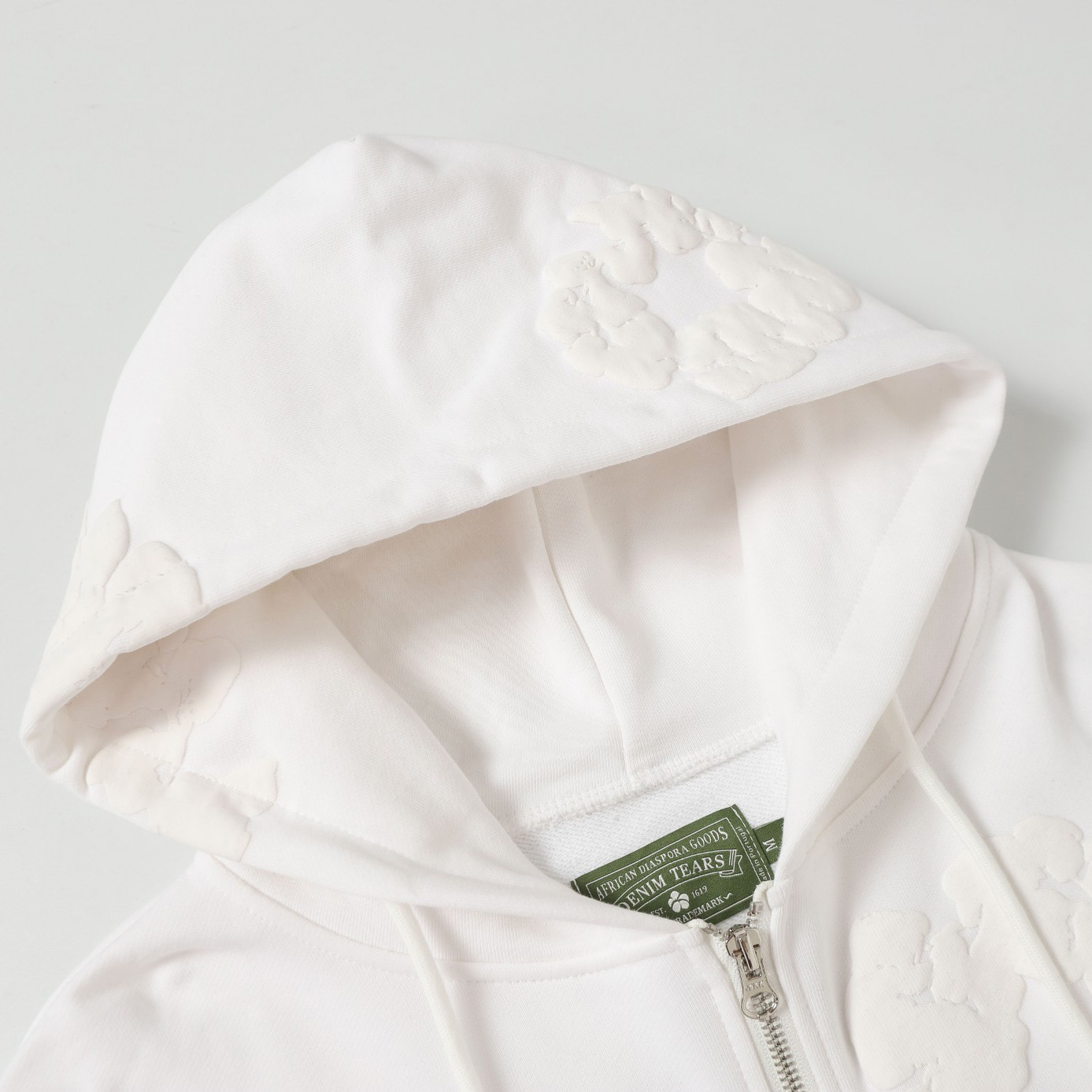 Denim Tears Cotton Wreath Zip Hoodie White - DesignerGu