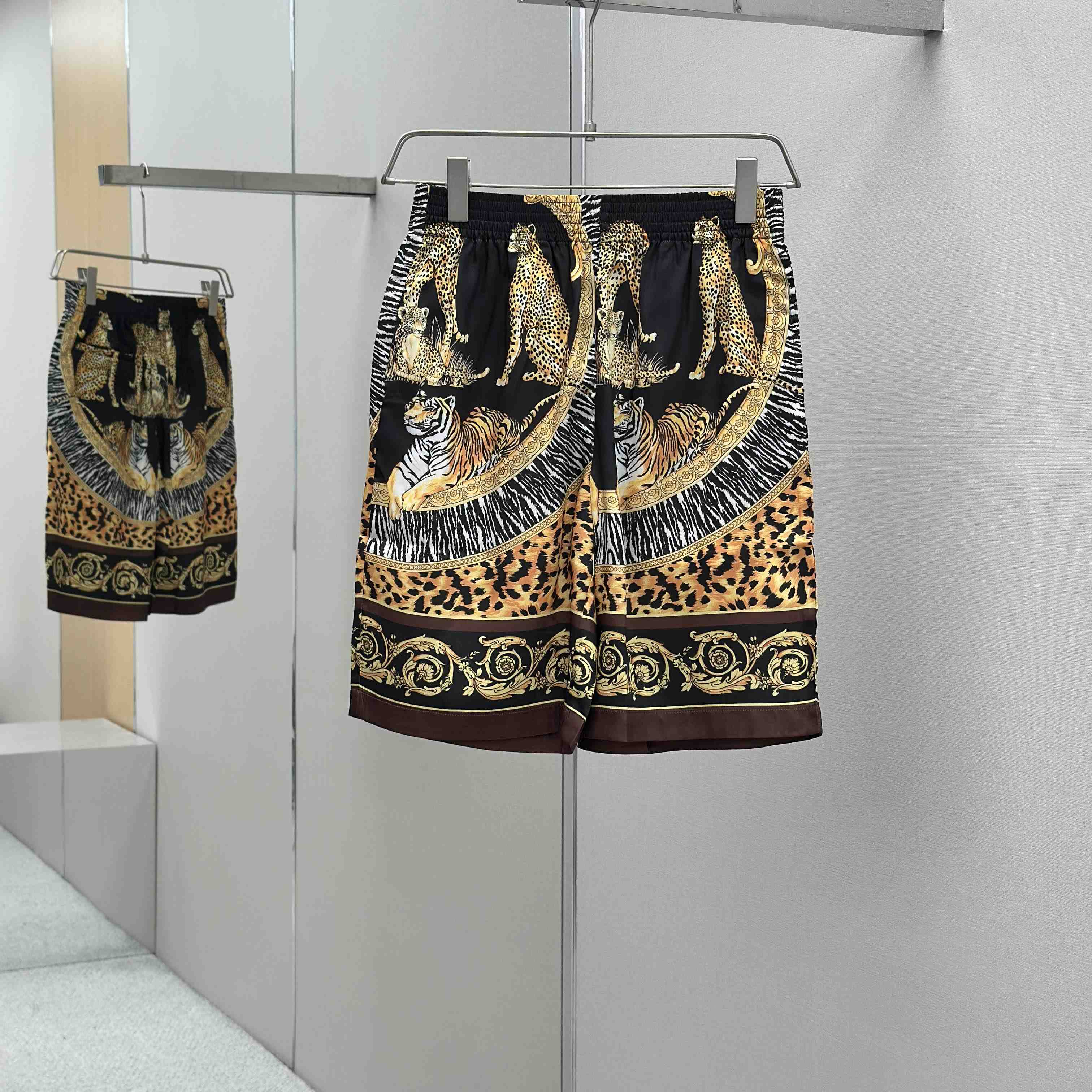 Versace Wild Cats Silk Shirt & Shorts - DesignerGu