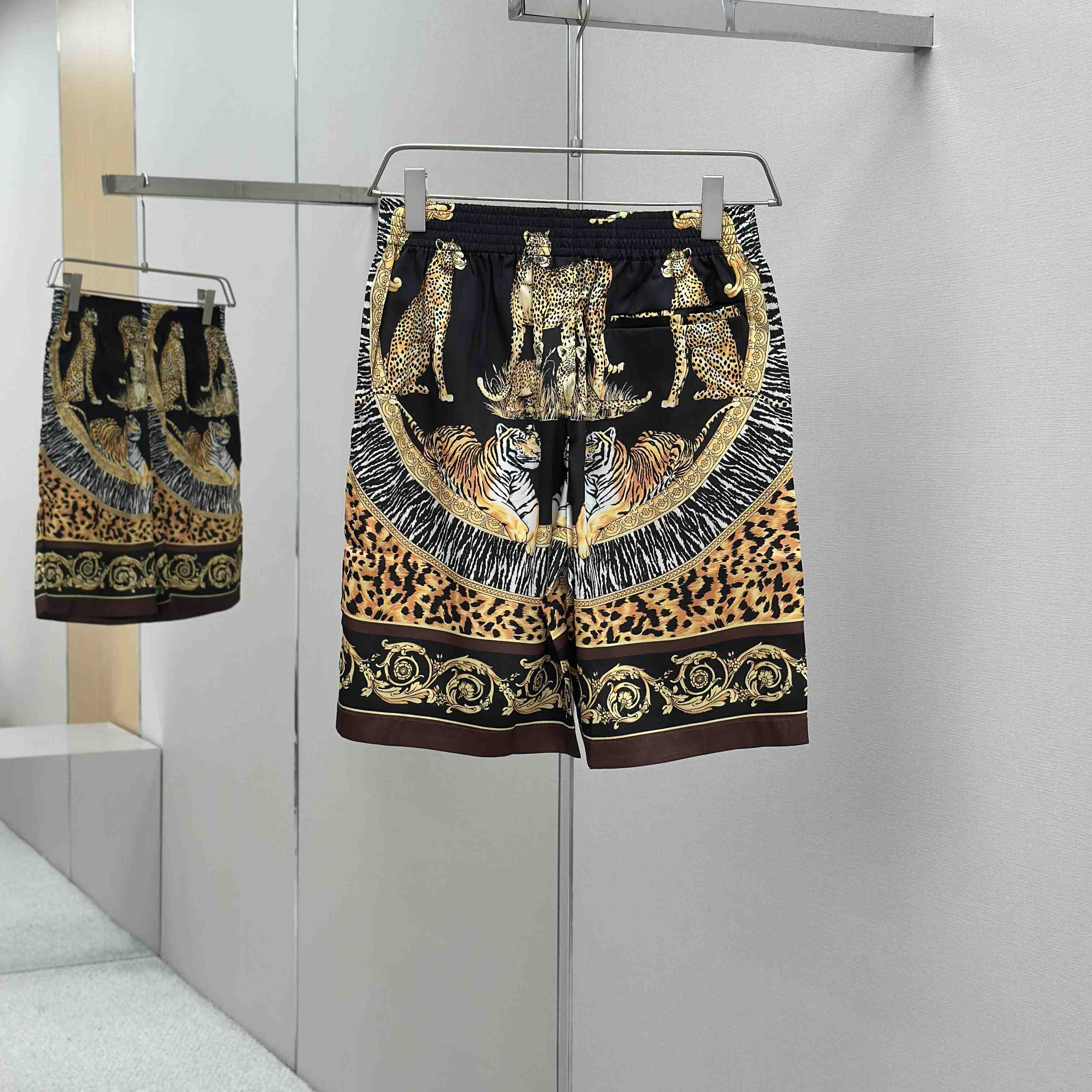 Versace Wild Cats Silk Shirt & Shorts - DesignerGu
