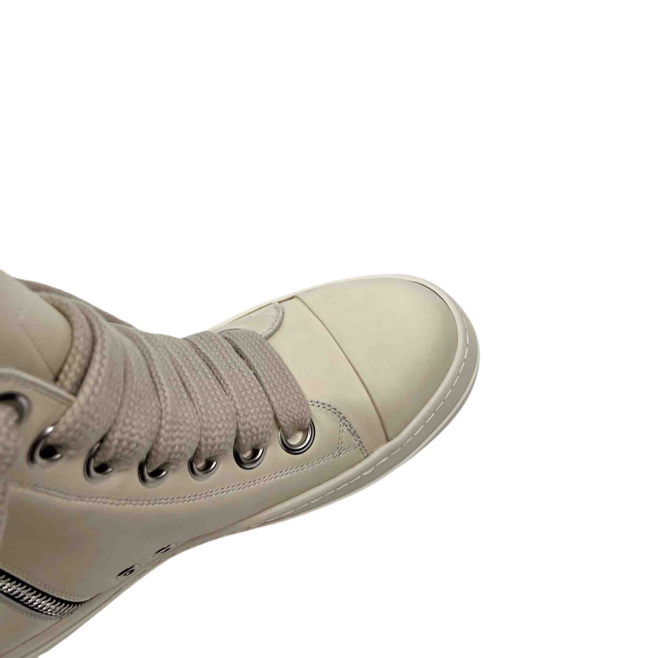 Rick Owens Lido High Sneaks Jumbo Laced Milk - DesignerGu