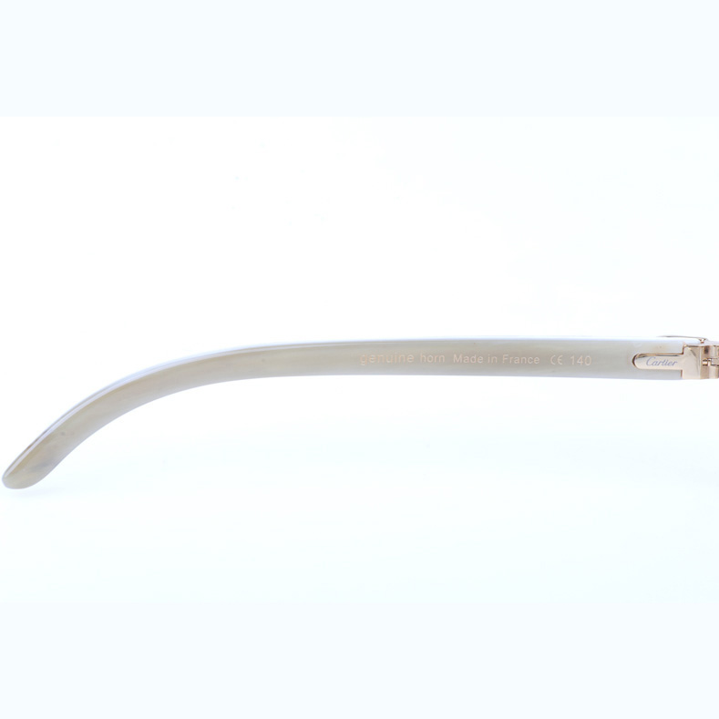 Cartier CT_3524012 Shell Mix White Buffalo Sunglasses In Gold Brown - DesignerGu