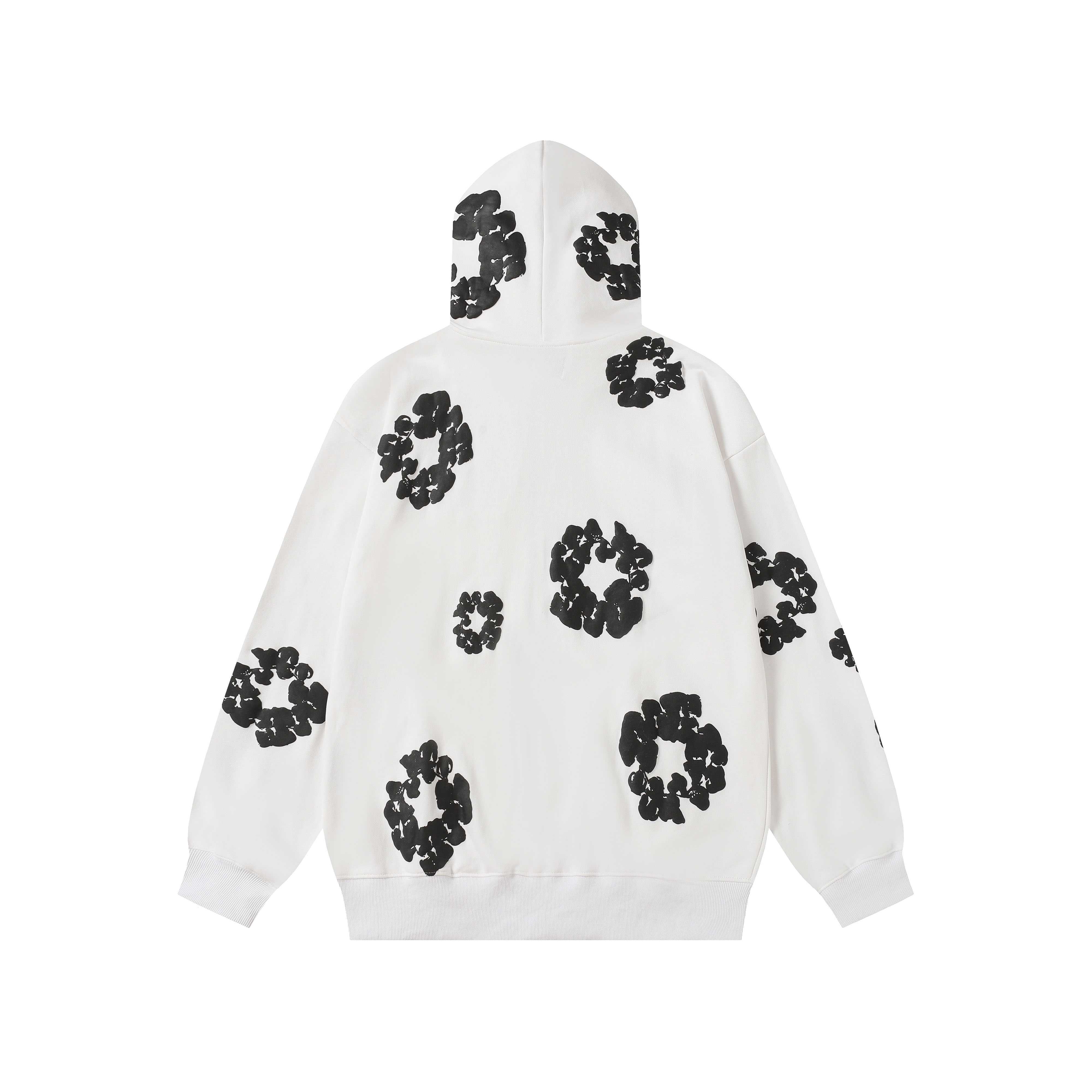 Denim Tears Cotton Wreath Zip Hoodie White - DesignerGu