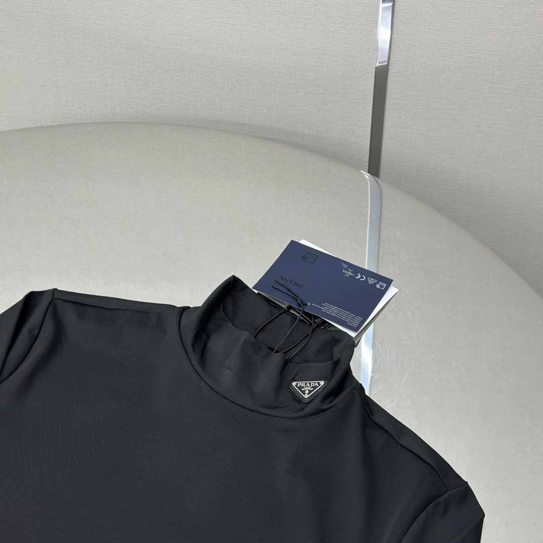 Prada Technical Jersey Mock Turtleneck - DesignerGu