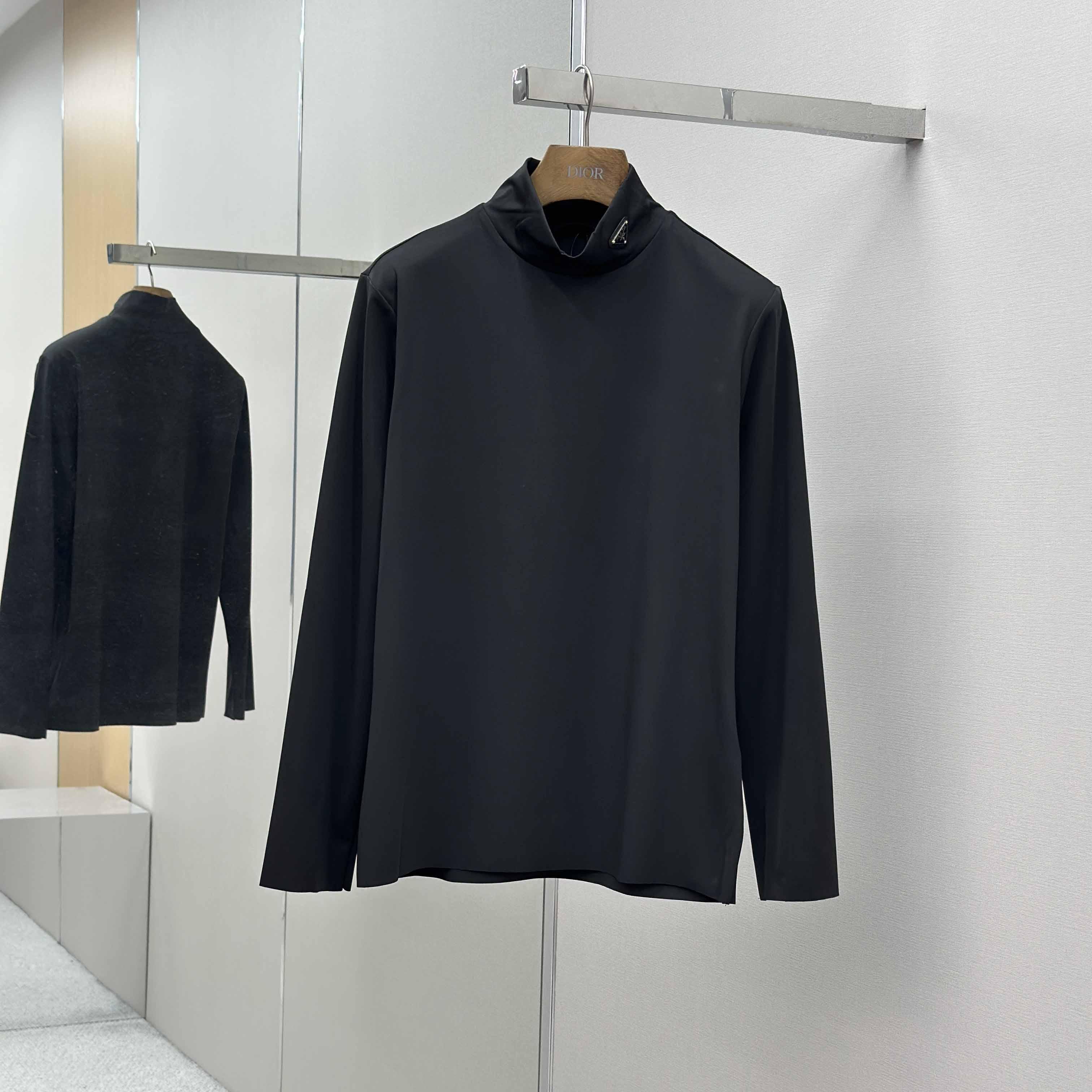 Prada Technical Jersey Mock Turtleneck - DesignerGu