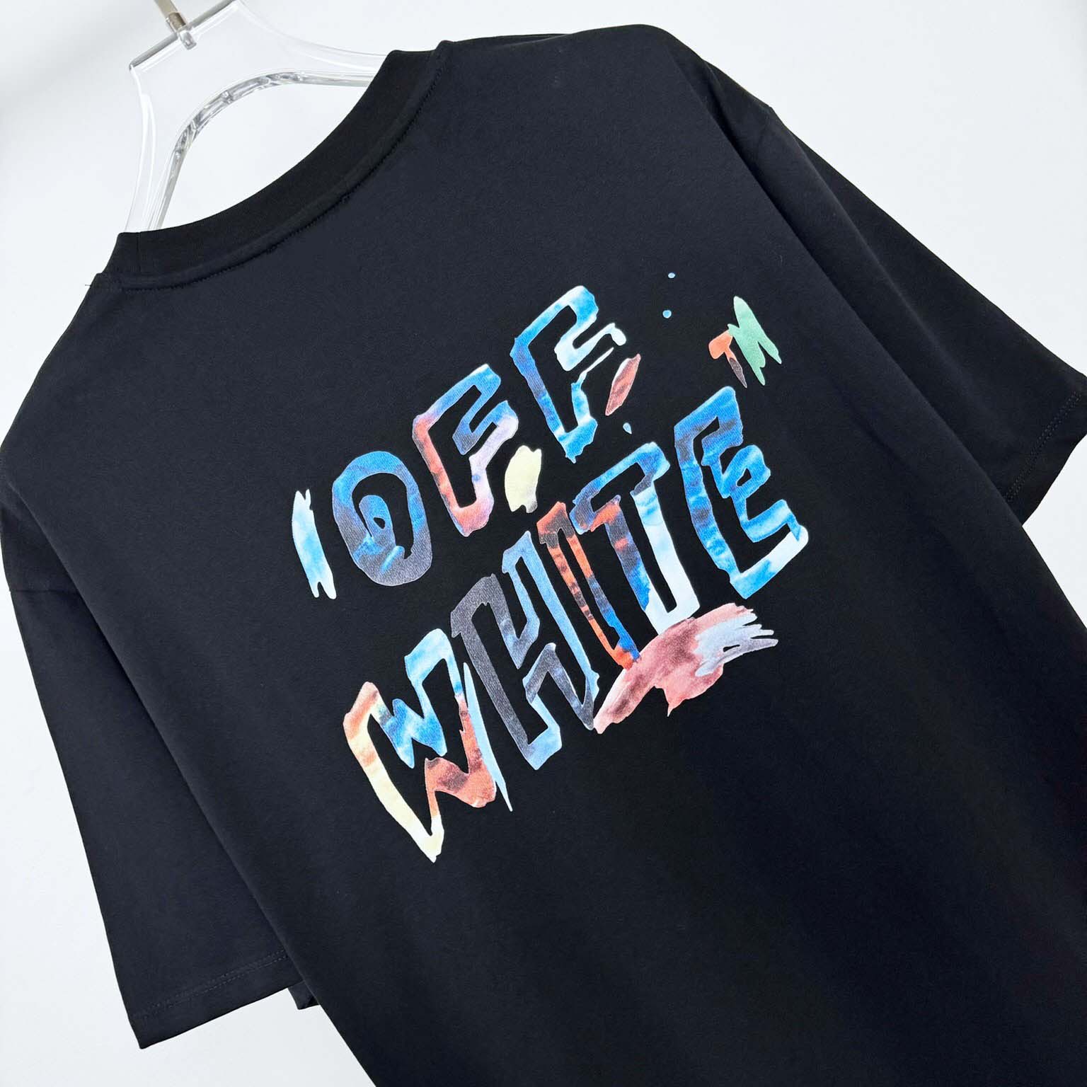 Off-White Boys Watercolour T-Shirt In Black - DesignerGu