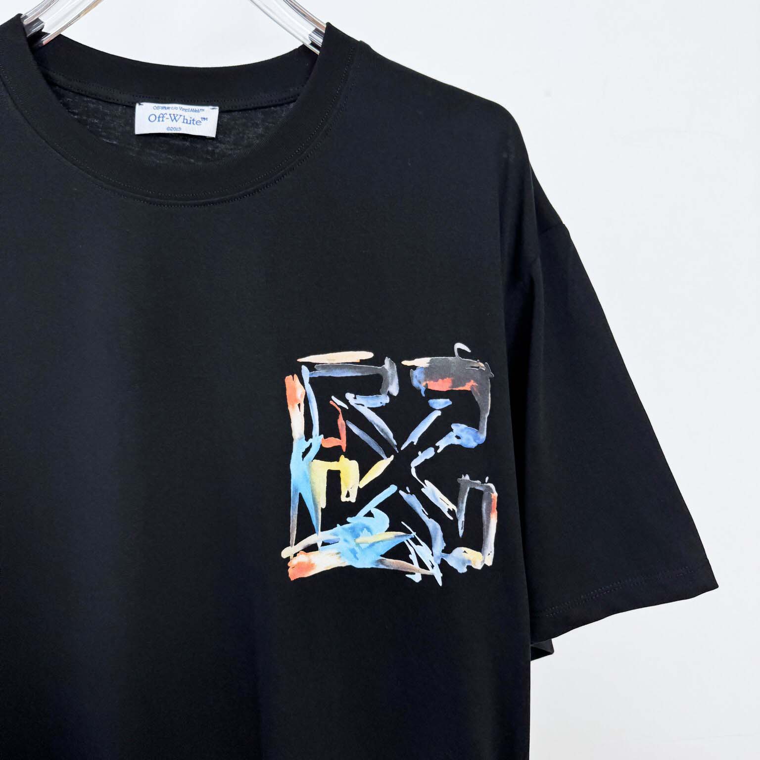 Off-White Boys Watercolour T-Shirt In Black - DesignerGu