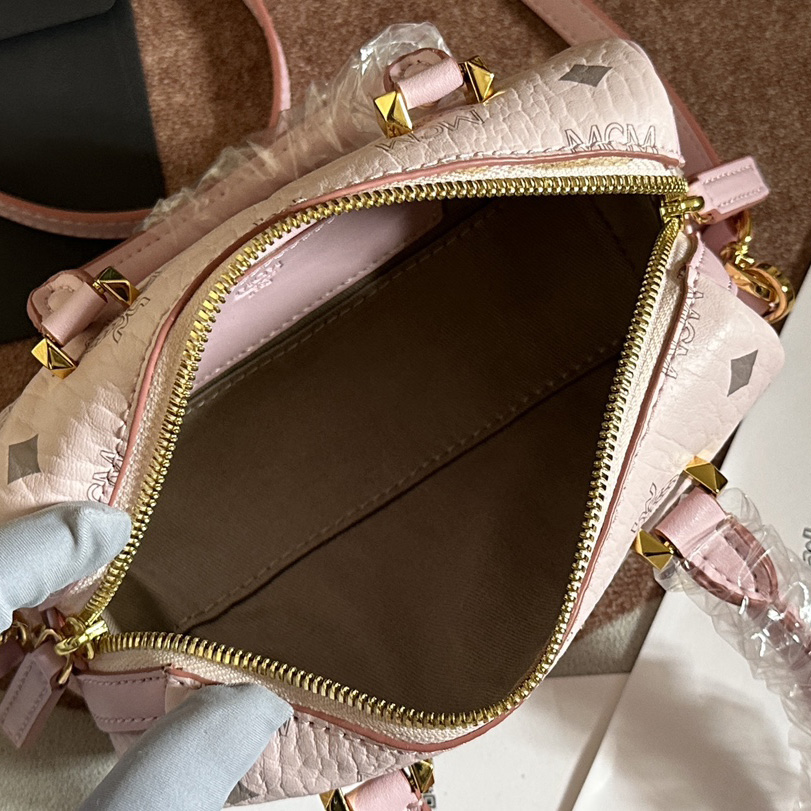 MCM Ella Boston Bag In Visetos  （18x10x8cm） - DesignerGu