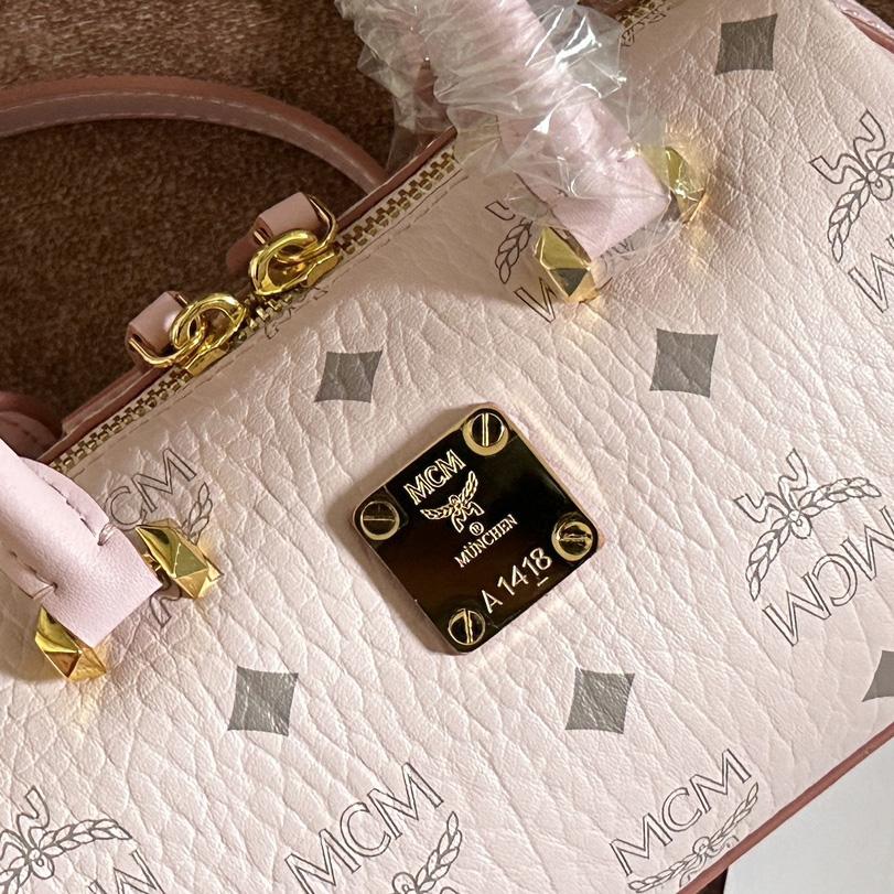 MCM Ella Boston Bag In Visetos  （18x10x8cm） - DesignerGu