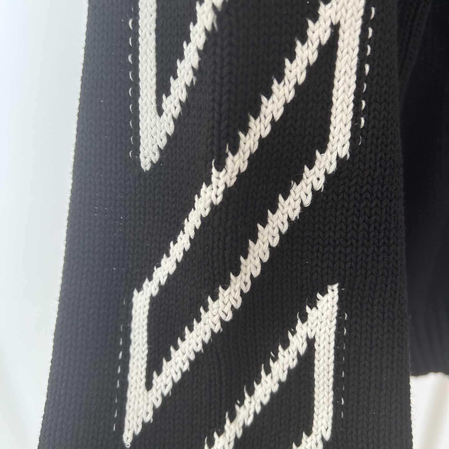 Off-White Diag Outline Knit Crewneck 'Black/White' - DesignerGu