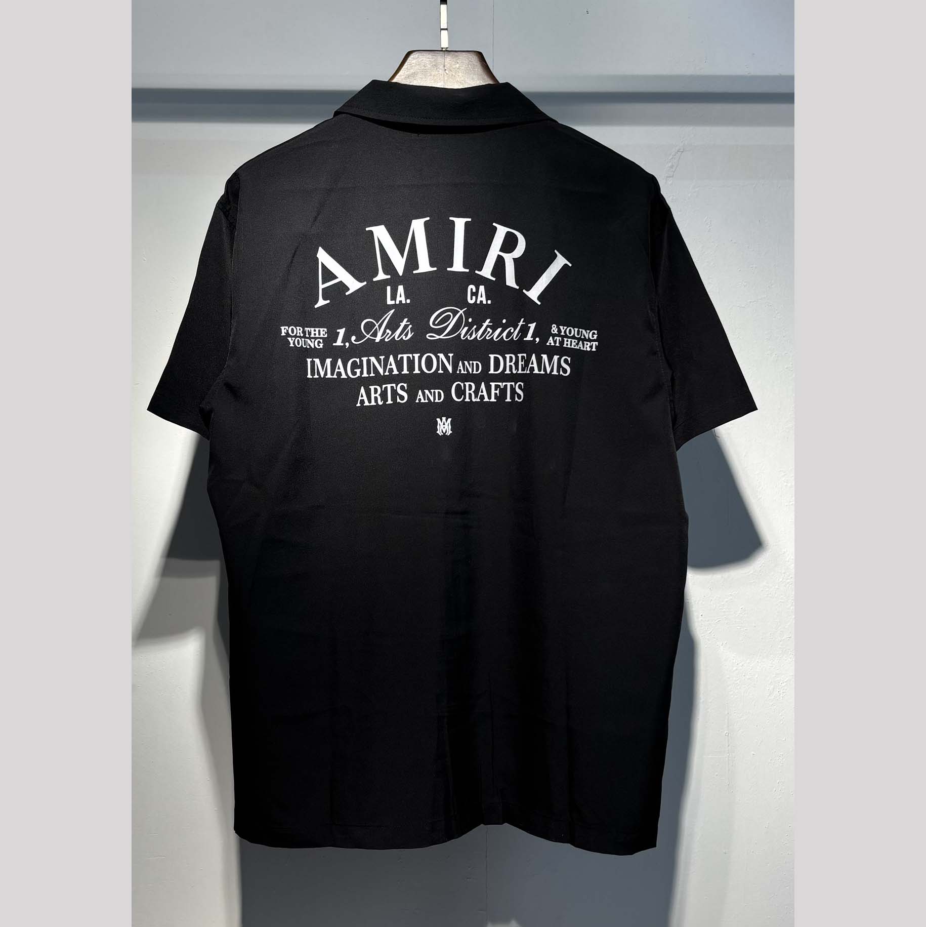 Amiri Logo-print Short-sleeve Silk Shirt - DesignerGu