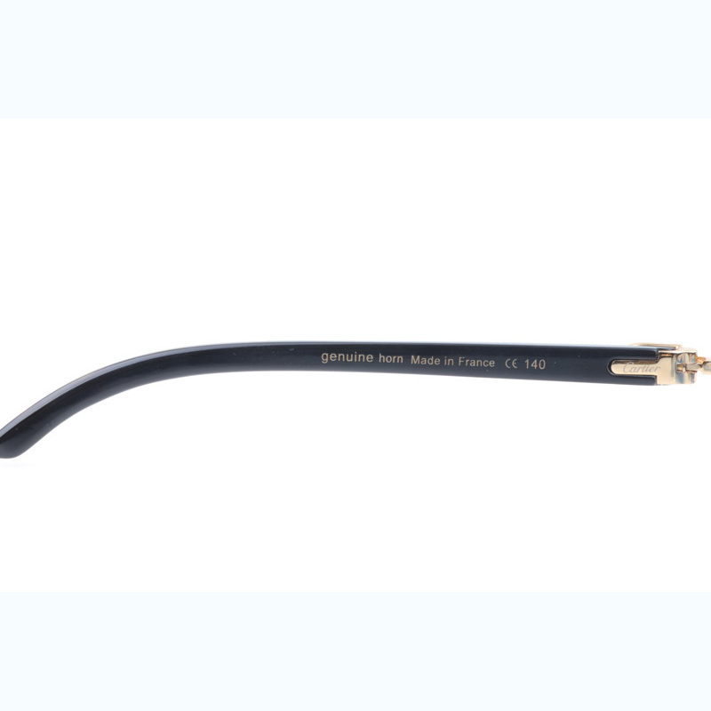 Cartier CT_3524012 Shell Mix Black Buffalo Sunglasses In Gold Gradient Blue - DesignerGu