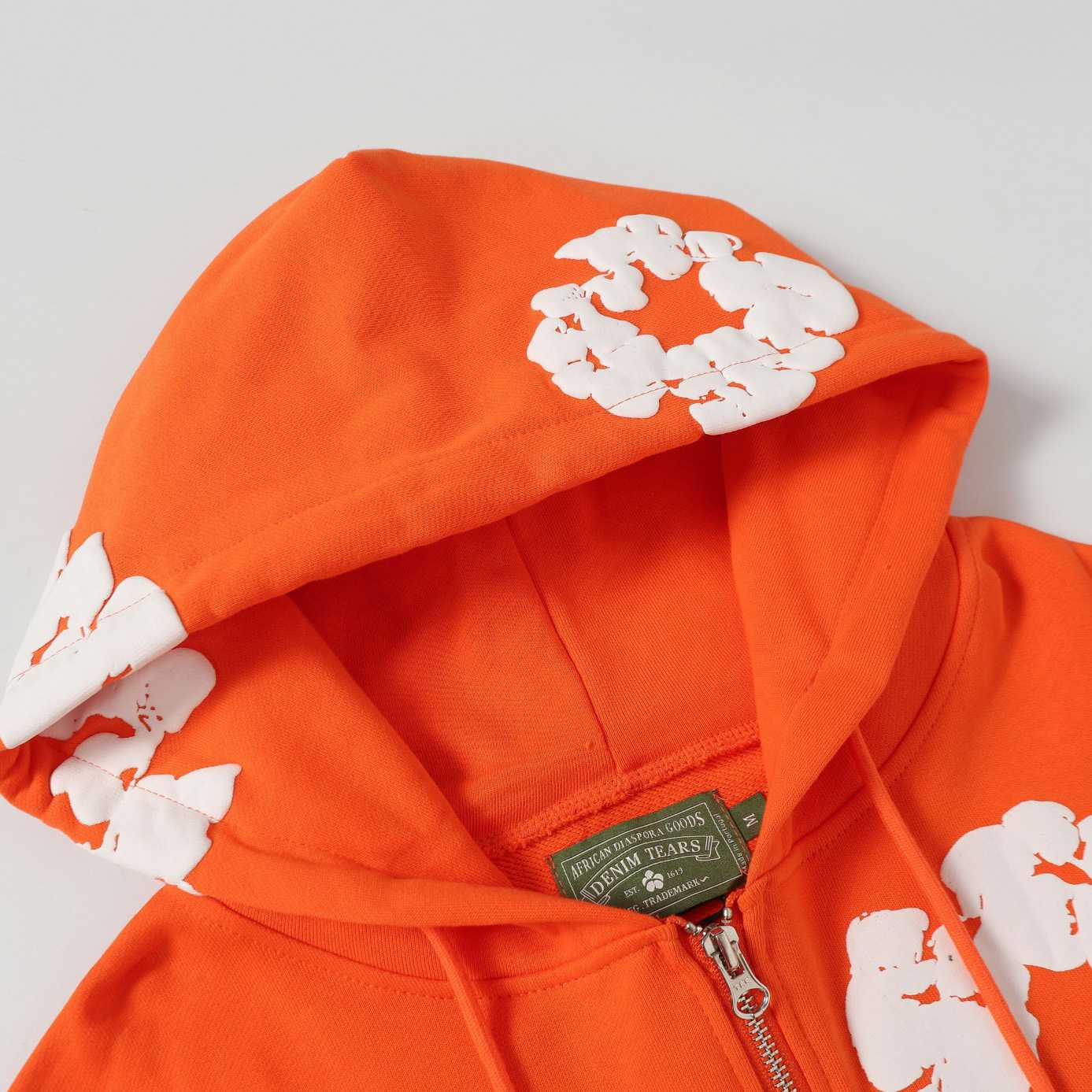Denim Tears Cotton Wreath Zip Hoodie Orange - DesignerGu