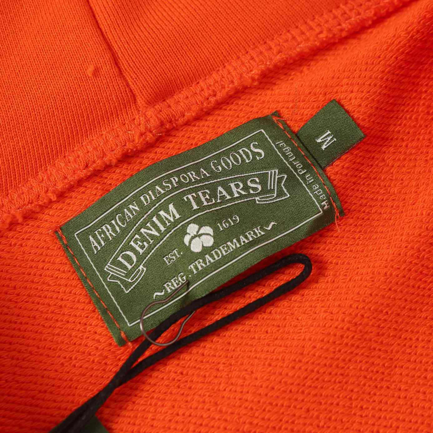 Denim Tears Cotton Wreath Zip Hoodie Orange - DesignerGu
