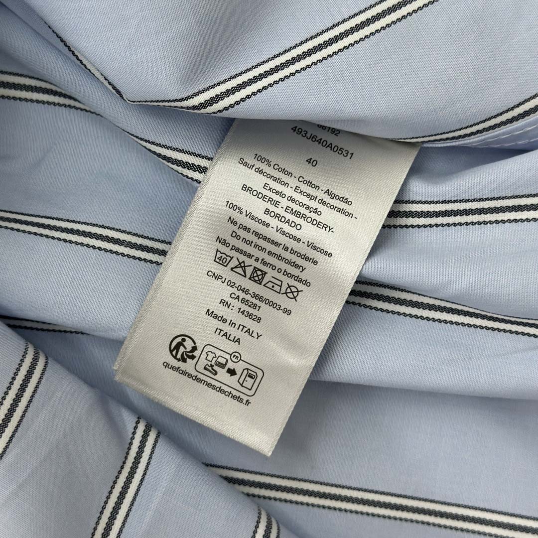 Dior Embroidery Shirt in Blue - DesignerGu
