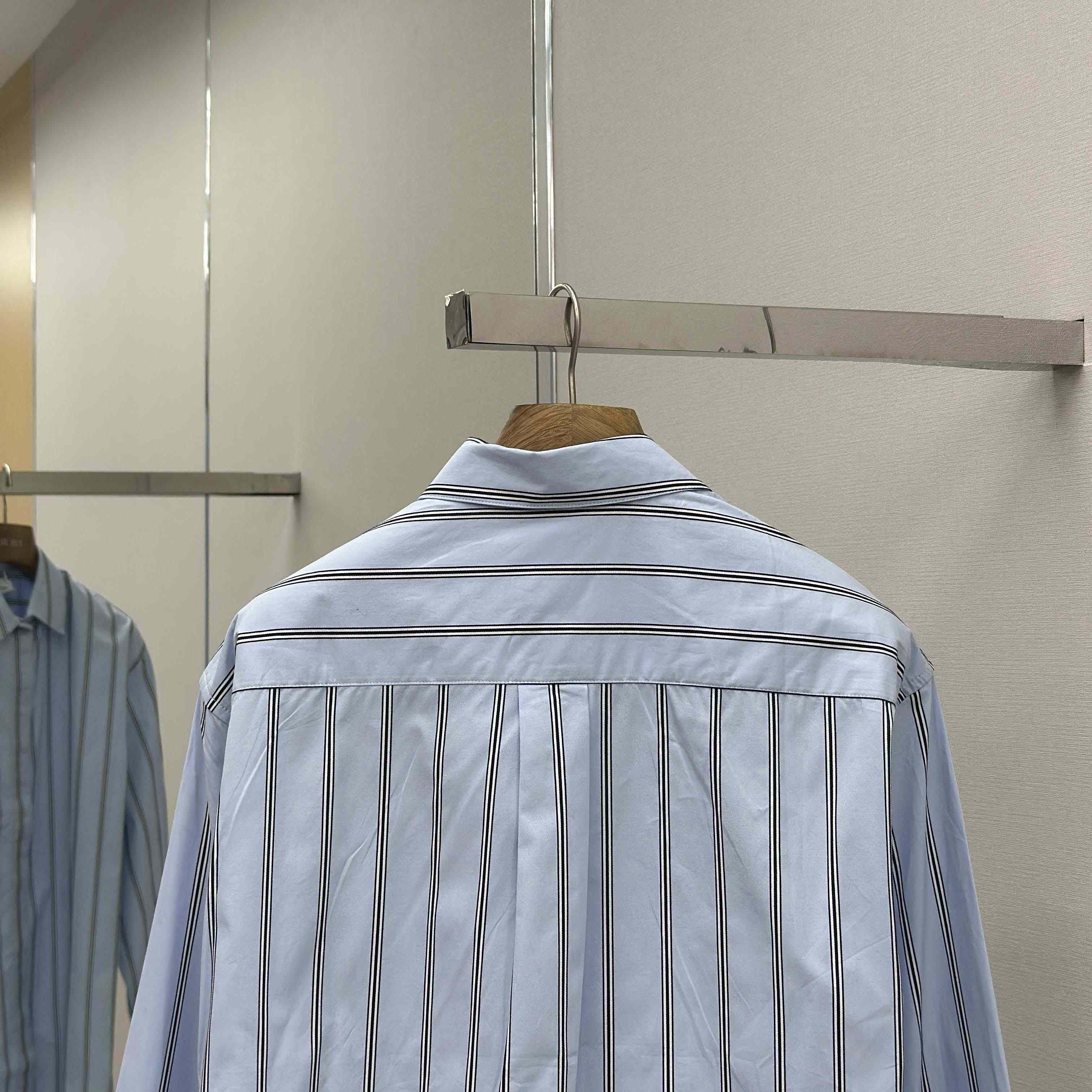 Dior Embroidery Shirt in Blue - DesignerGu