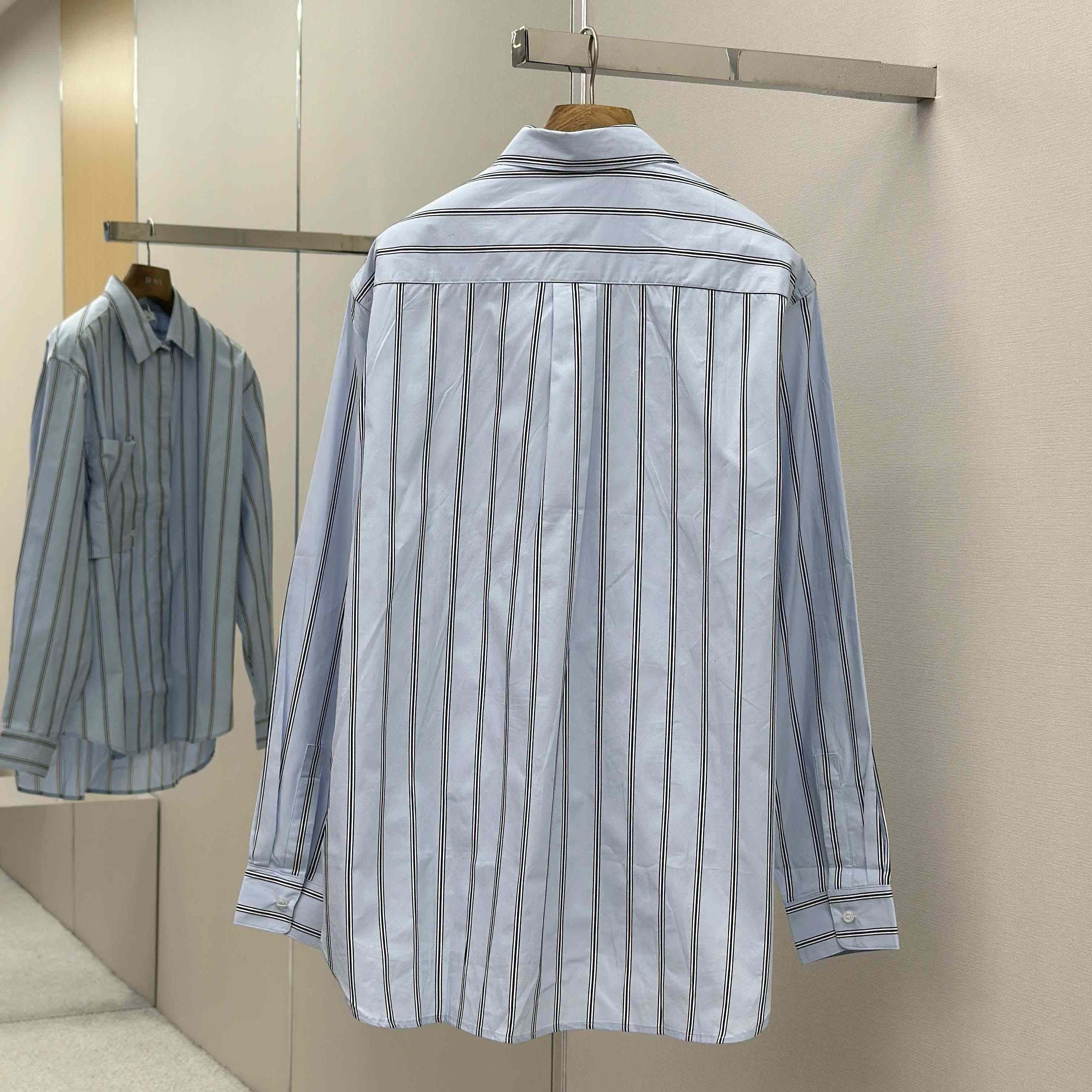 Dior Embroidery Shirt in Blue - DesignerGu