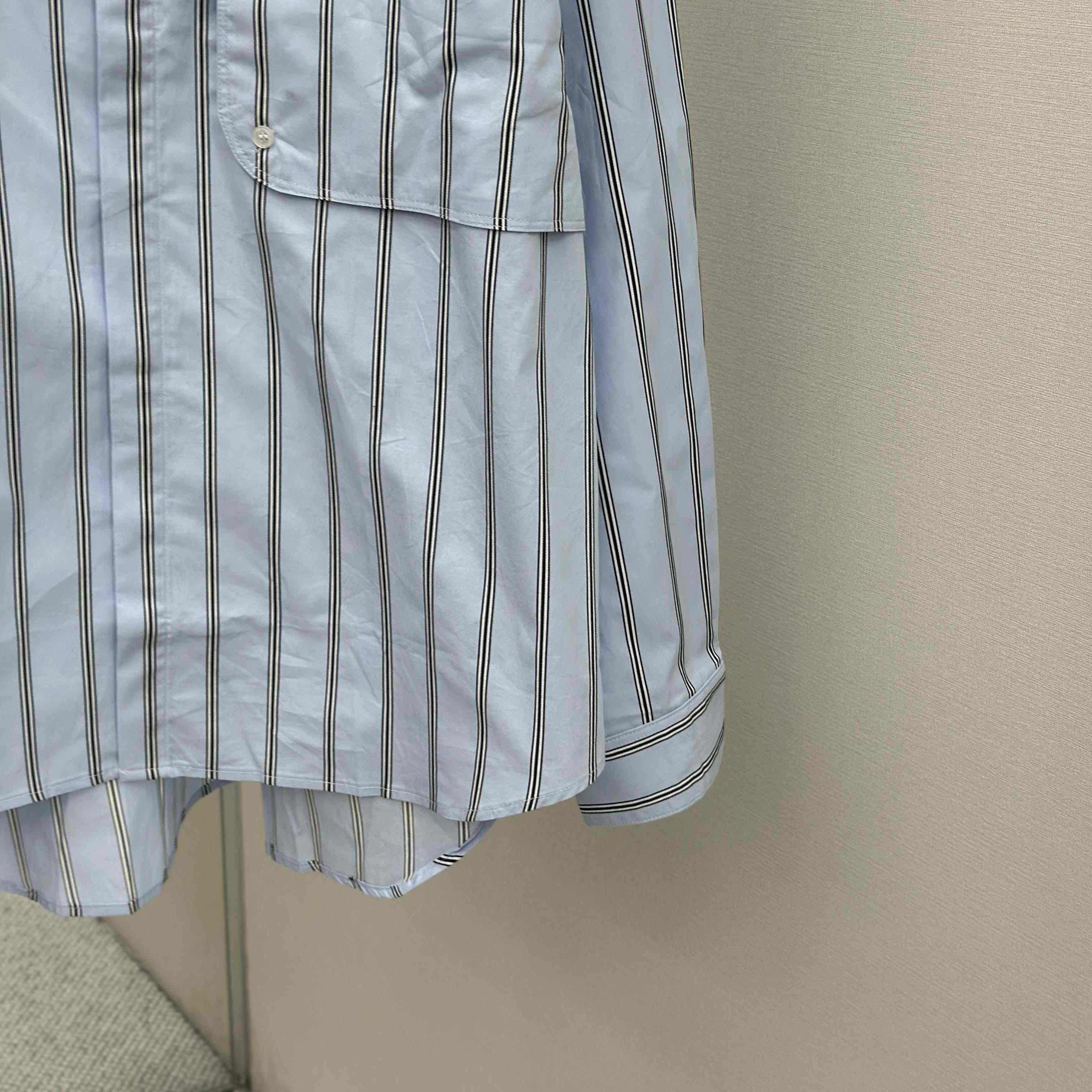 Dior Embroidery Shirt in Blue - DesignerGu