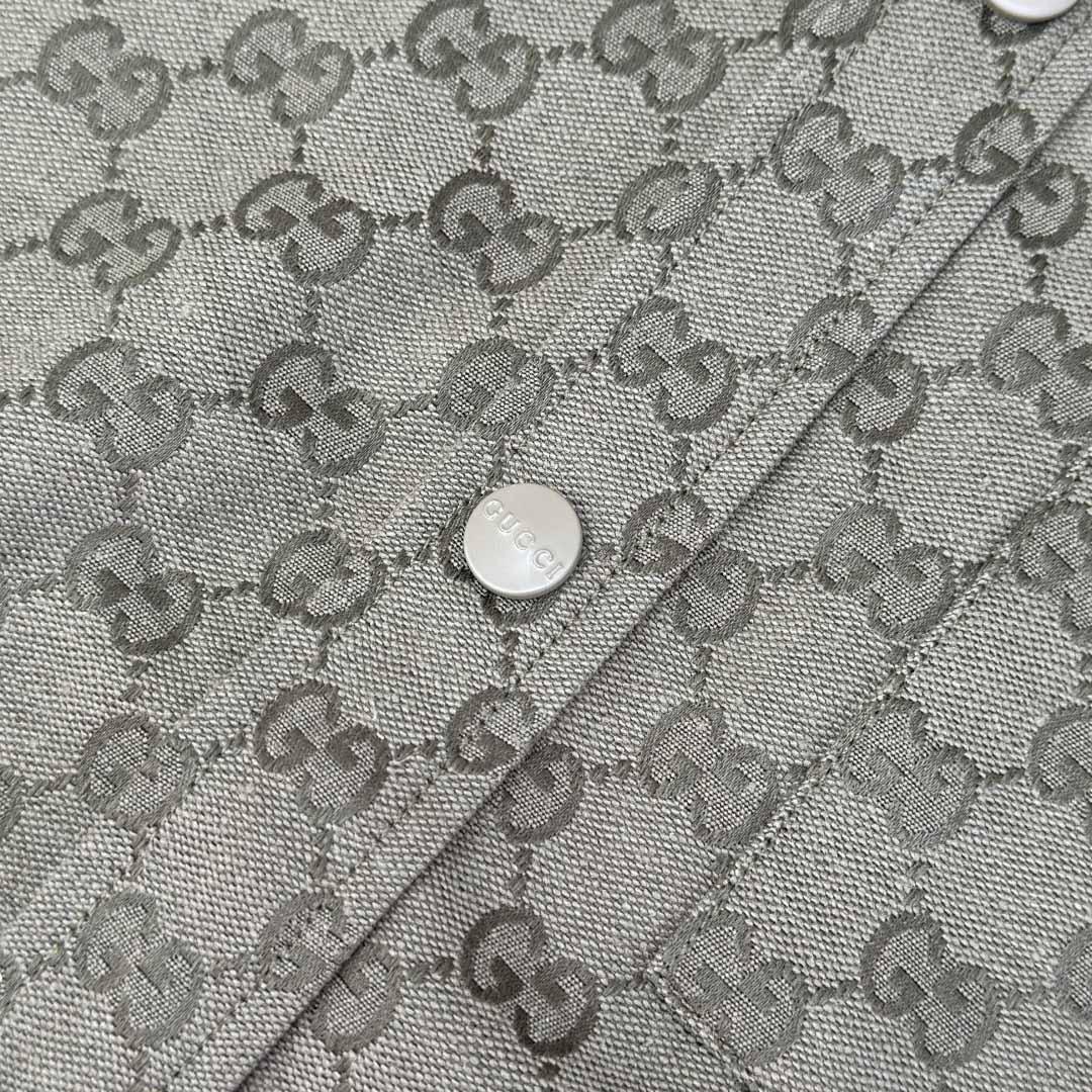 Gucci  Monogrammed Cotton-Blend Jacquard Shirt - DesignerGu