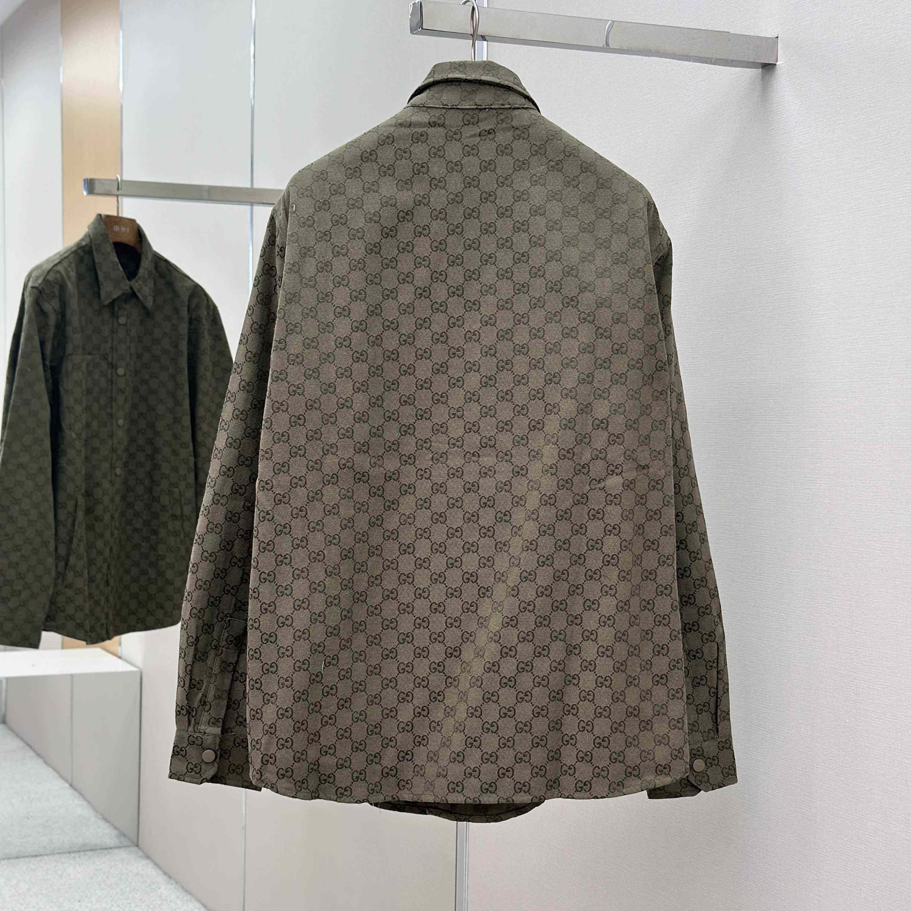 Gucci  Monogrammed Cotton-Blend Jacquard Shirt - DesignerGu