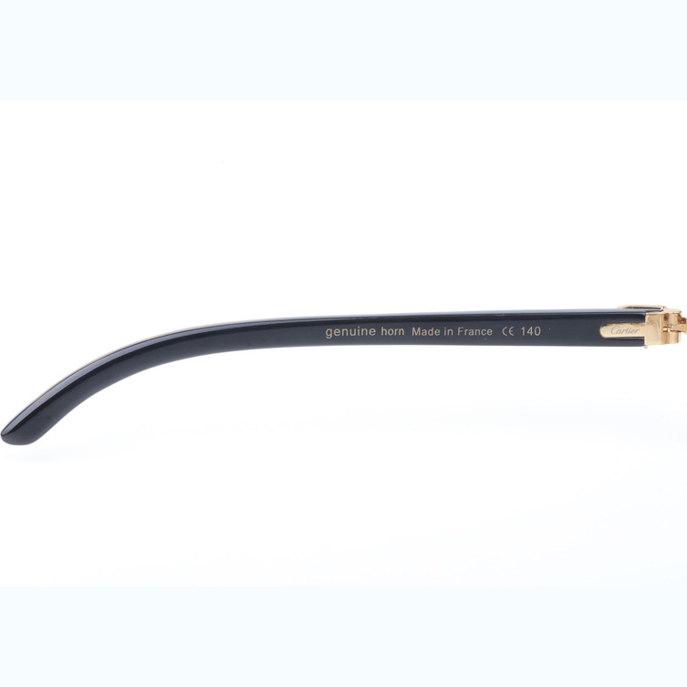 Cartier CT_3524012 Shell Mix Black Buffalo Sunglasses In Gold Brown - DesignerGu