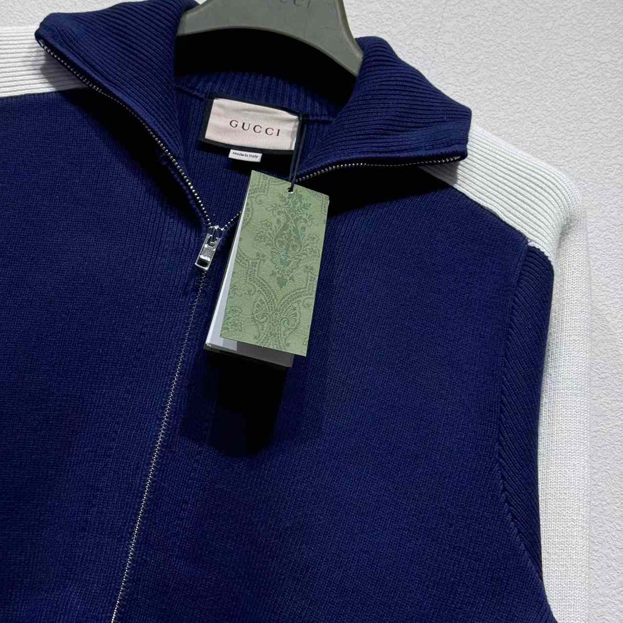 Gucci Cotton Knit Zip Bomber Jacket - DesignerGu