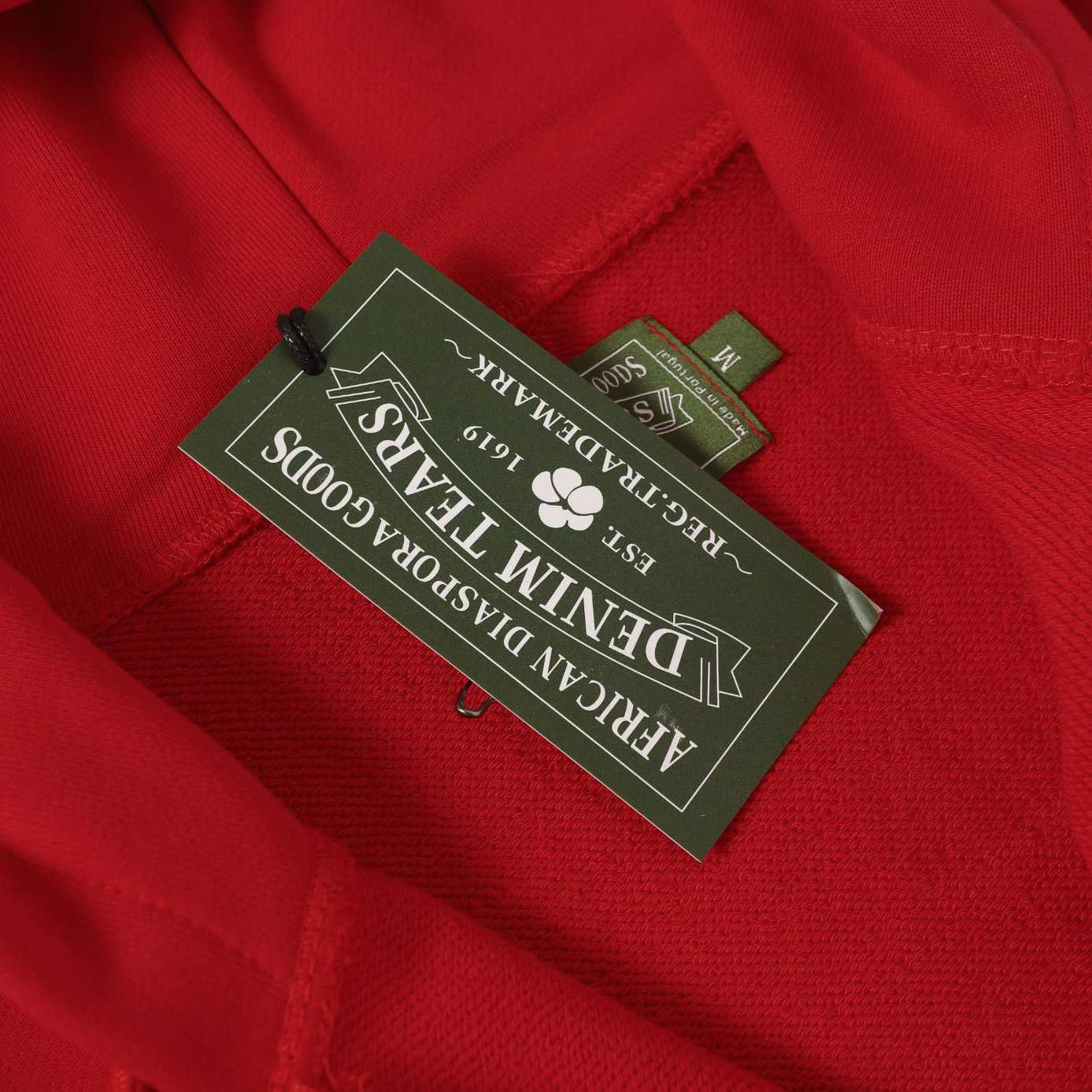 Denim Tears Cotton Wreath Zip Hoodie Red - DesignerGu