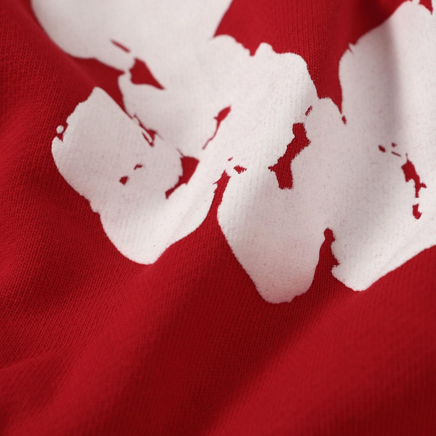 Denim Tears Cotton Wreath Zip Hoodie Red - DesignerGu