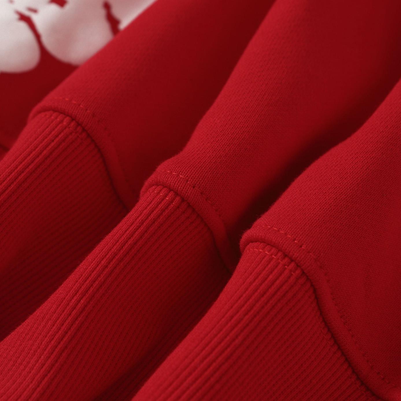 Denim Tears Cotton Wreath Zip Hoodie Red - DesignerGu