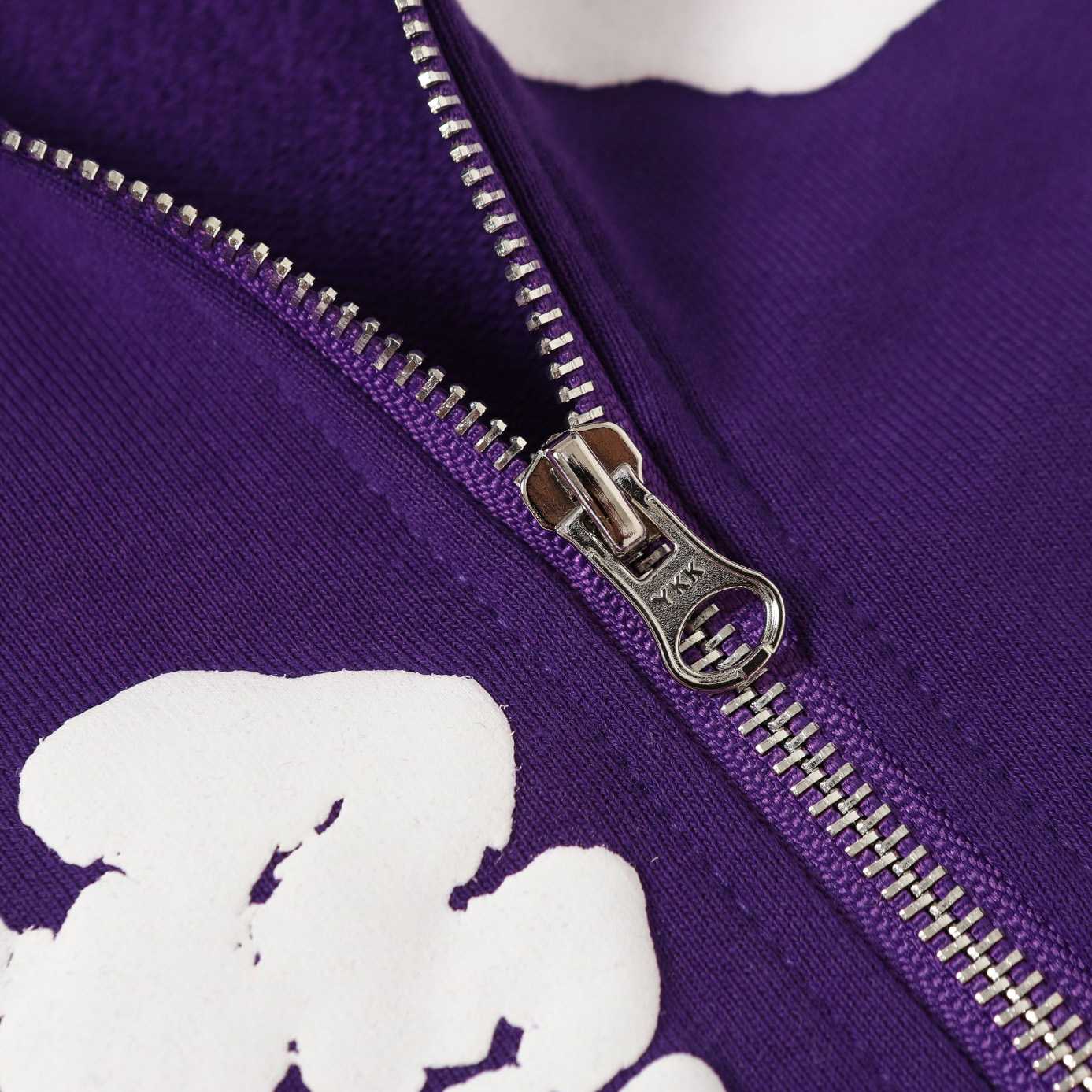 Denim Tears Cotton Wreath Zip Hoodie Purple - DesignerGu