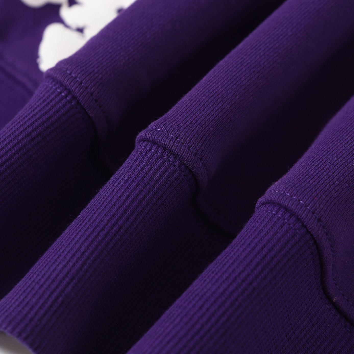 Denim Tears Cotton Wreath Zip Hoodie Purple - DesignerGu