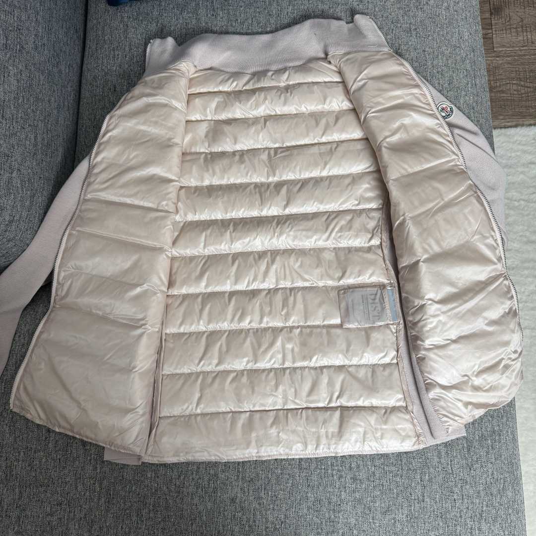 Moncler Padded Wool Zip-Up Cardigan In Pink    Z503 - DesignerGu