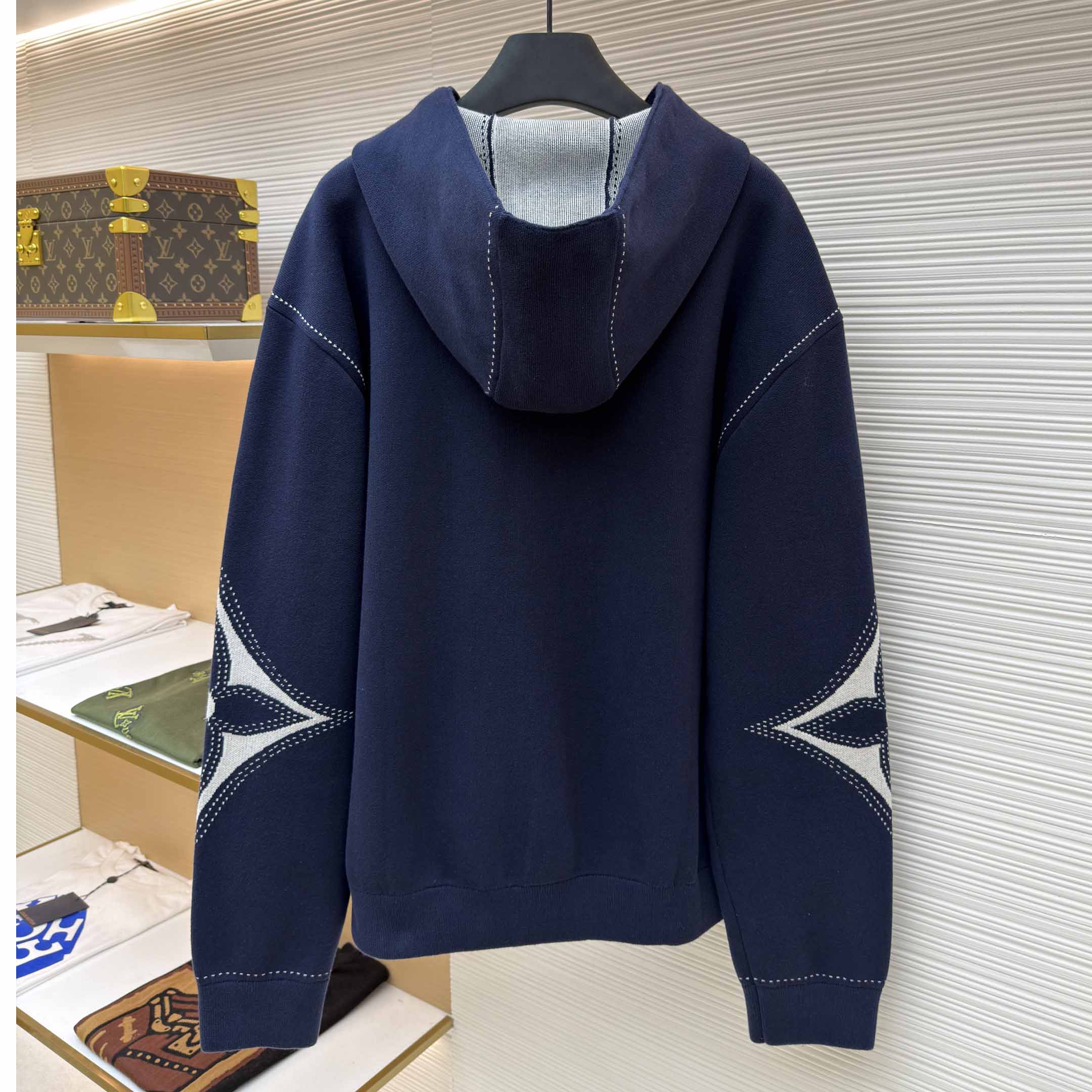 Louis Vuitton Graphic Intarsia Zipped Cotton Hoodie  - DesignerGu