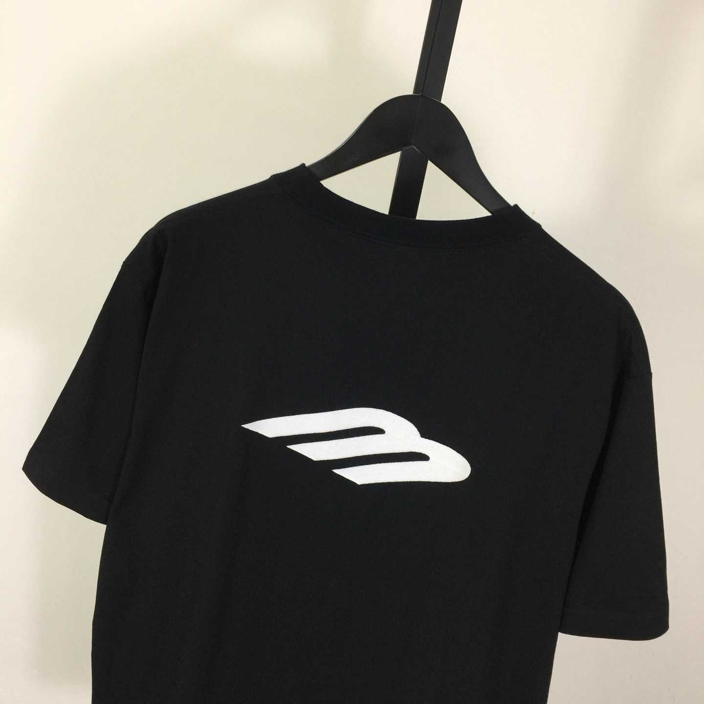 Balenciaga 3B Sports Icon T-Shirt In Washed Black Dry Fleece - DesignerGu