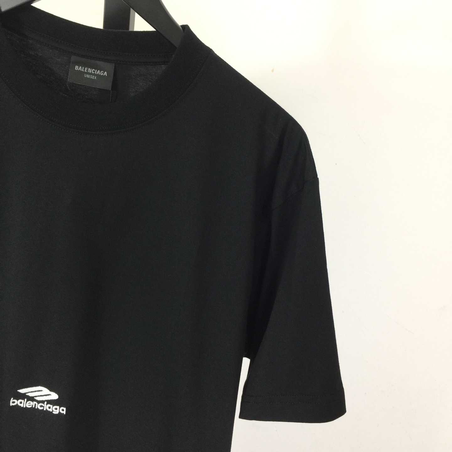 Balenciaga 3B Sports Icon T-Shirt In Washed Black Dry Fleece - DesignerGu