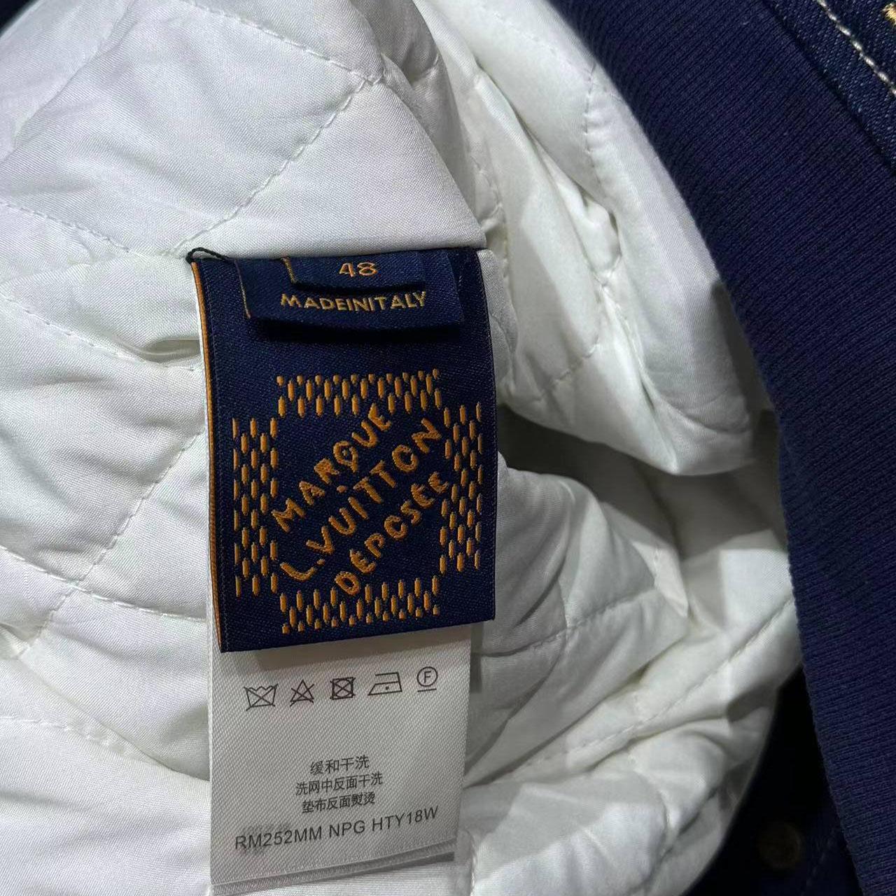 Louis Vuitton Upcycled Denim Varsity Jacket    - DesignerGu